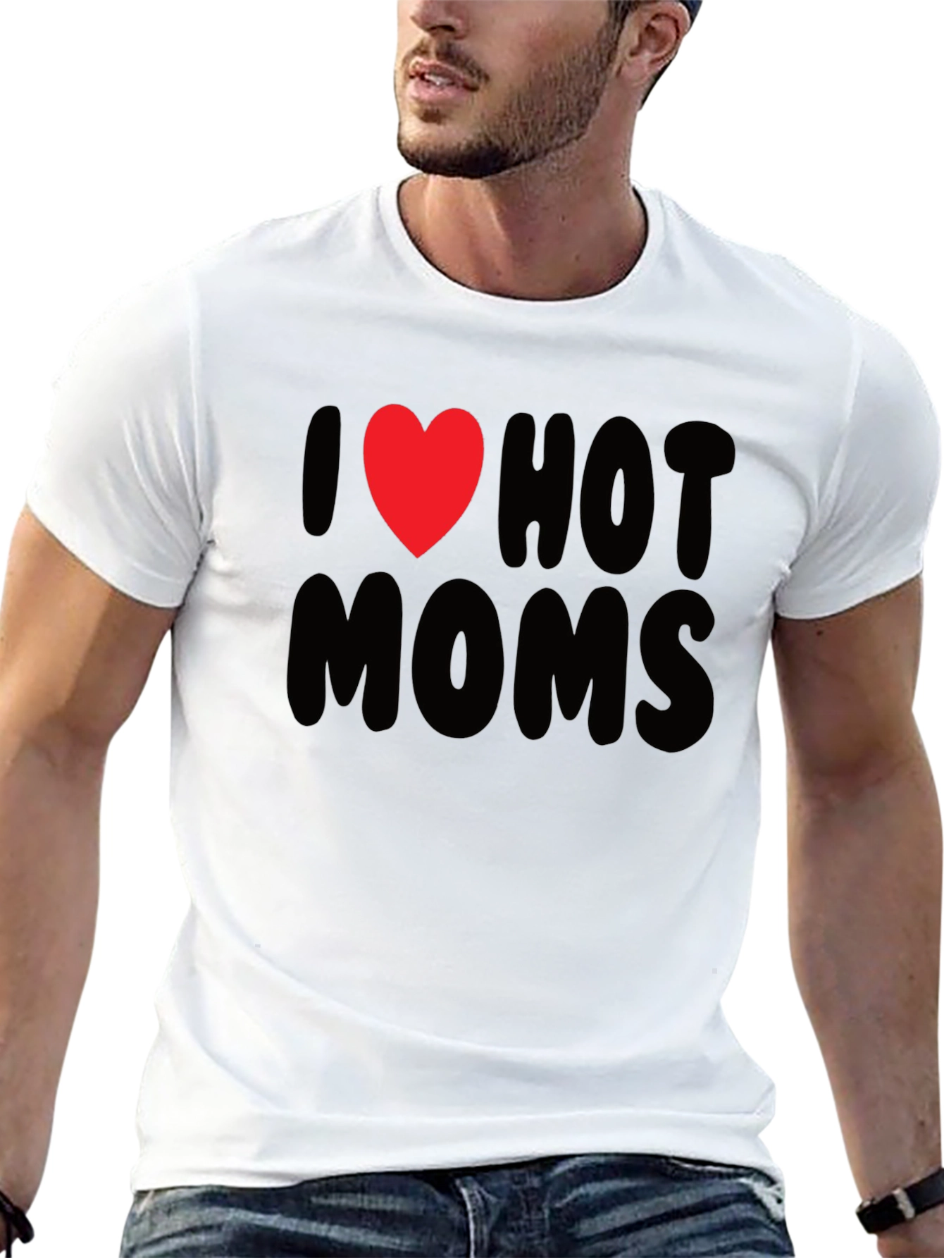I Heart Hot Moms Graphic Tee - Black T-Shirt
