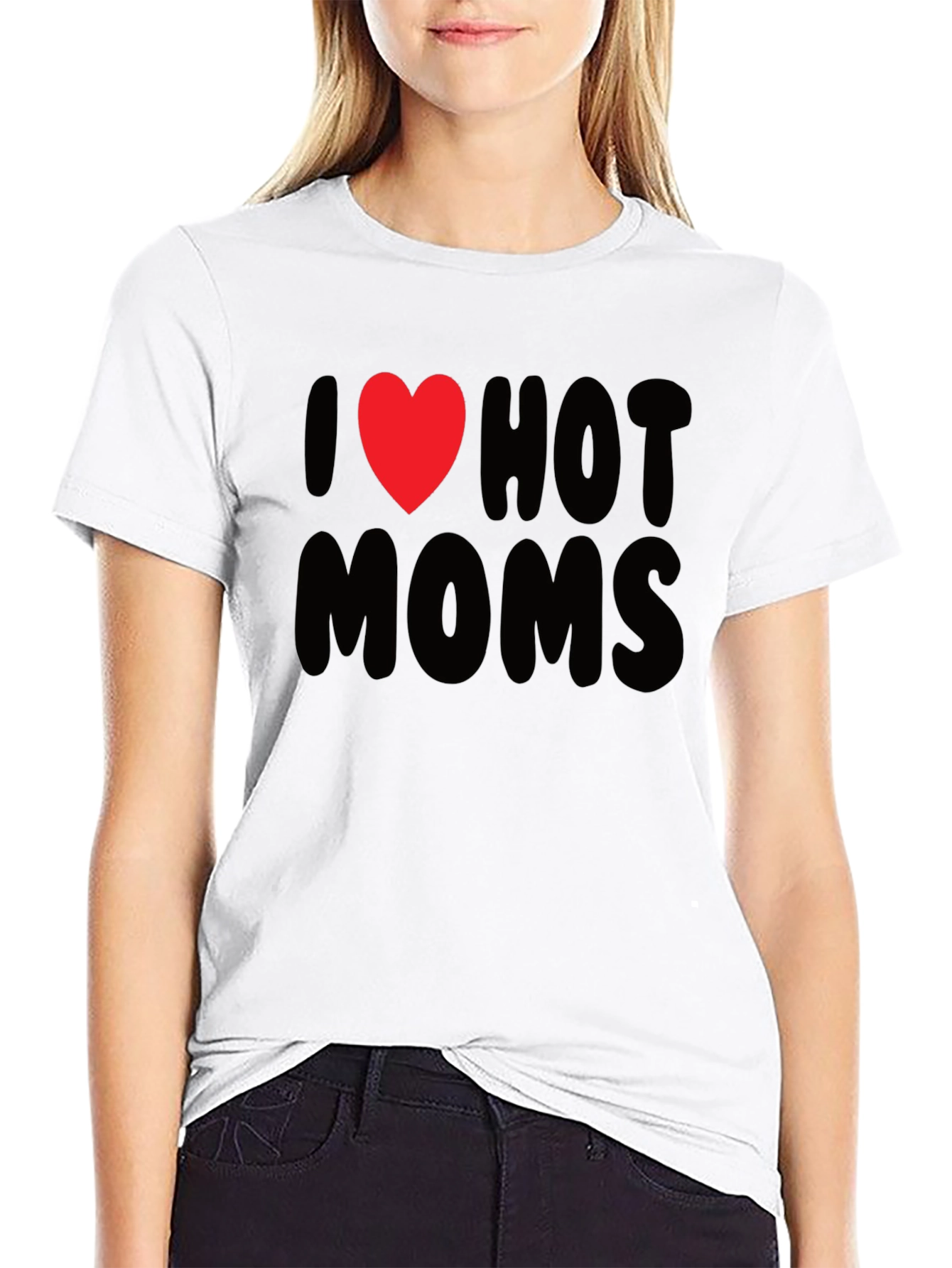 I Heart Hot Moms Graphic Tee - Black T-Shirt