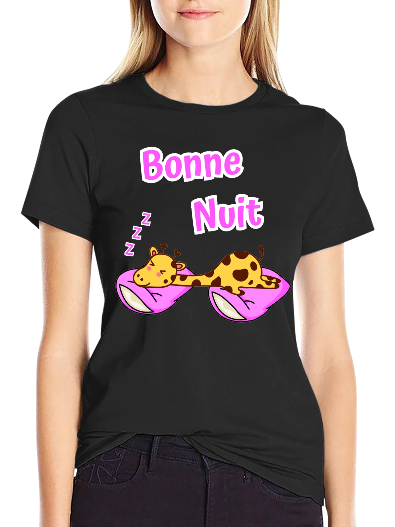 Bonne Nuit Sleeping Giraffe T-Shirt