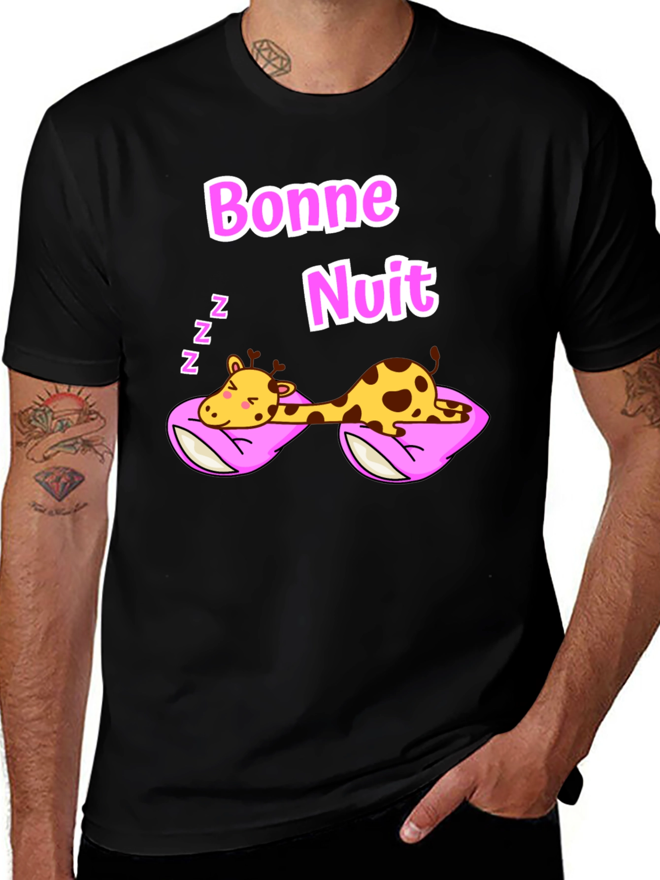 Bonne Nuit Sleeping Giraffe T-Shirt