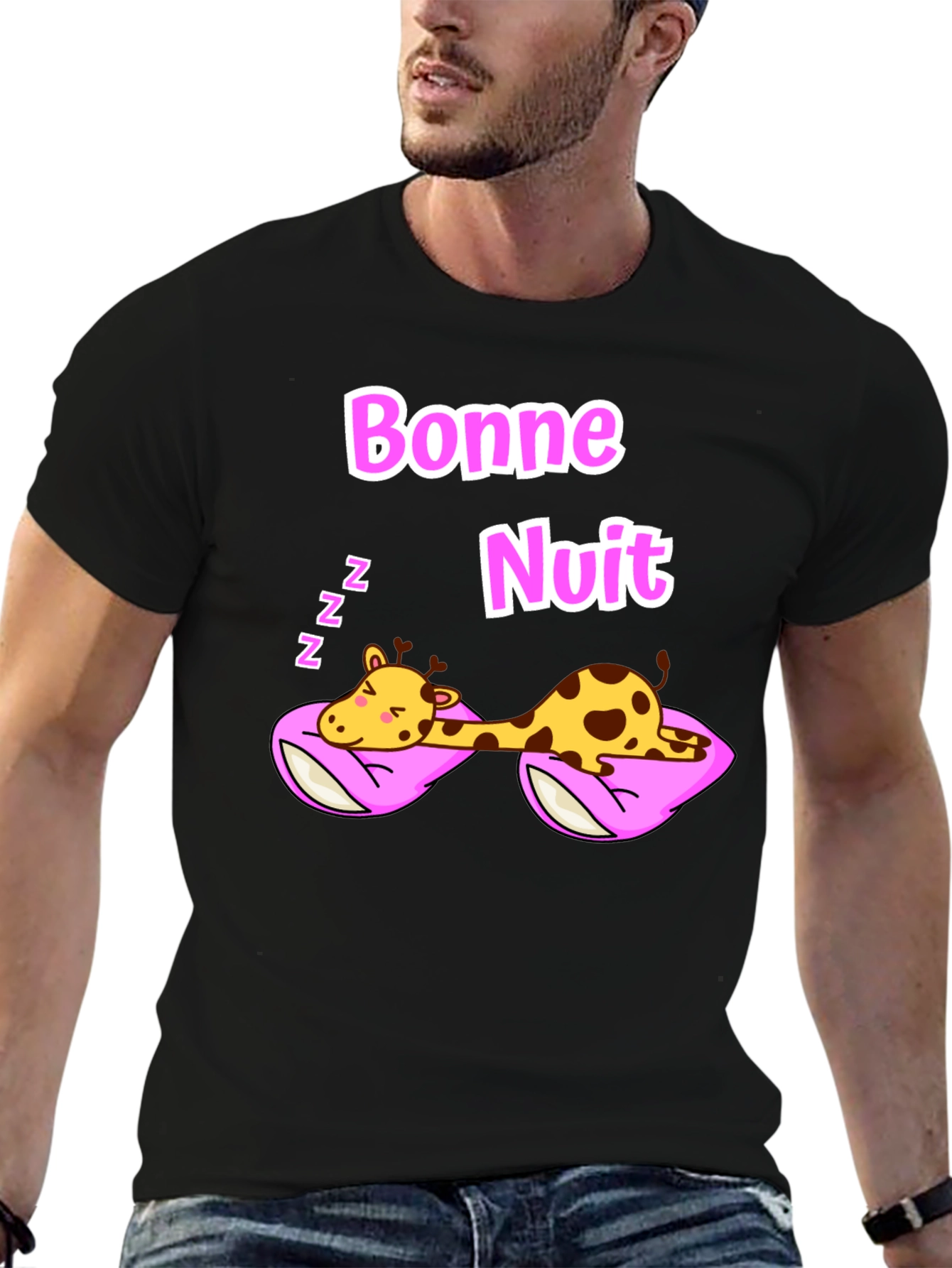 Bonne Nuit Sleeping Giraffe T-Shirt