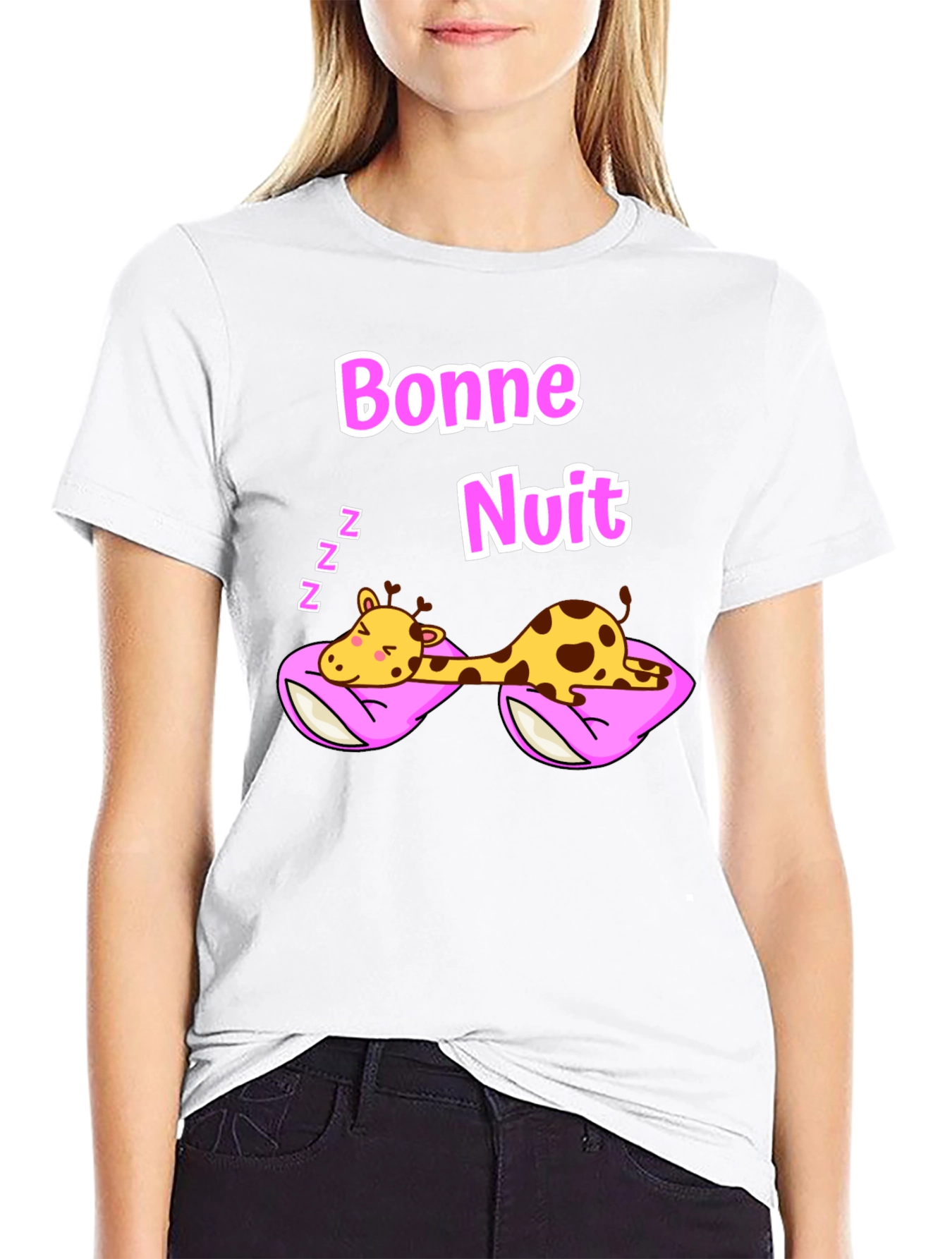 Bonne Nuit Sleeping Giraffe T-Shirt