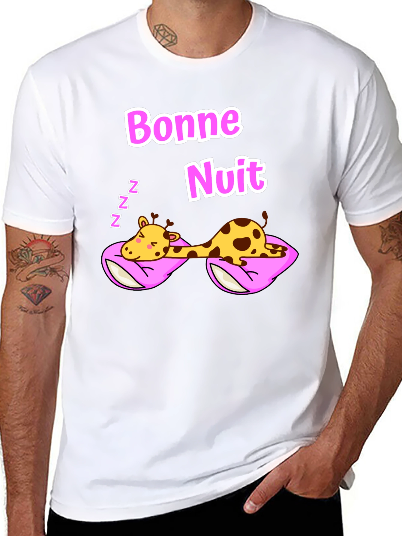 Bonne Nuit Sleeping Giraffe T-Shirt