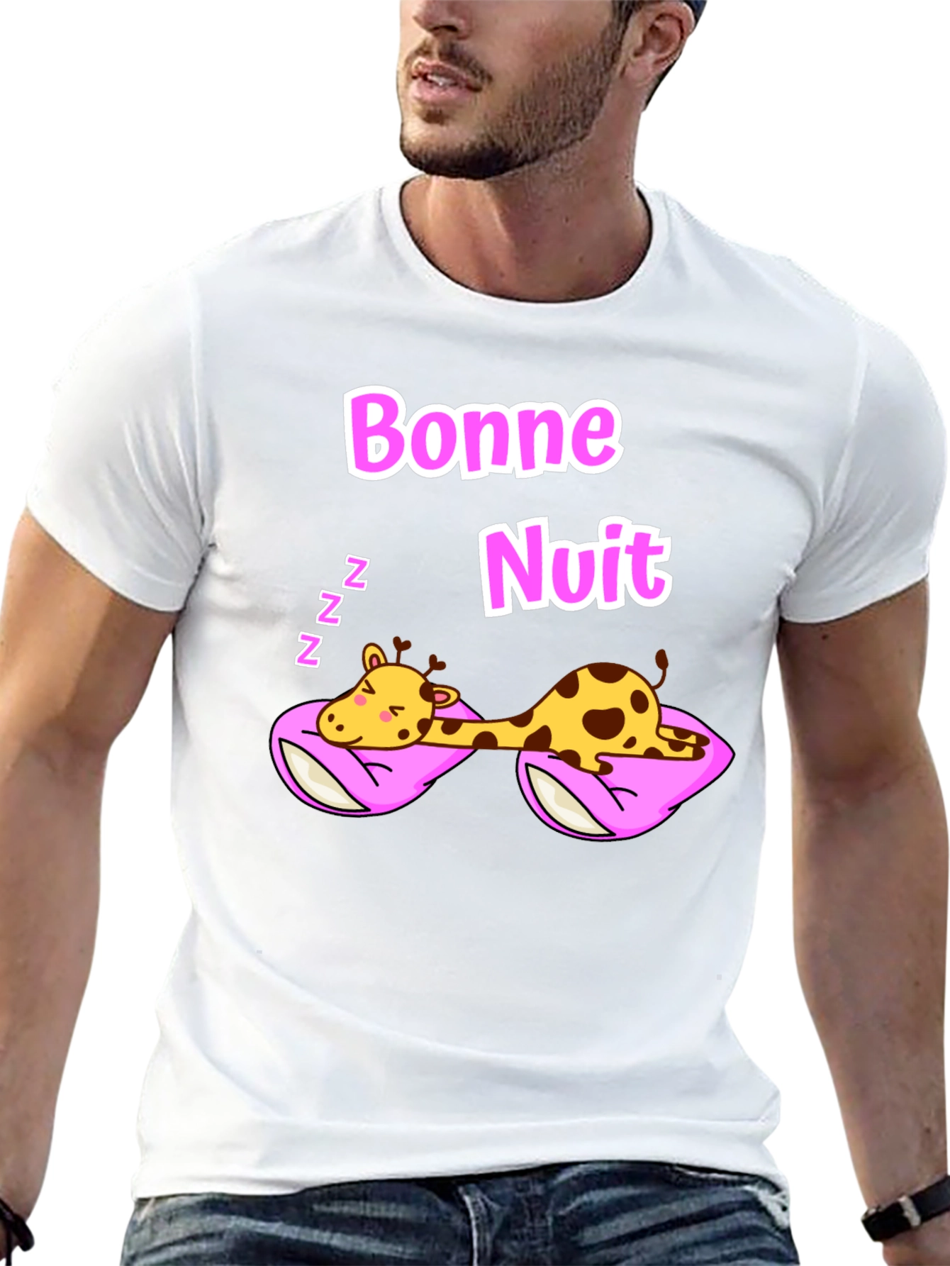 Bonne Nuit Sleeping Giraffe T-Shirt