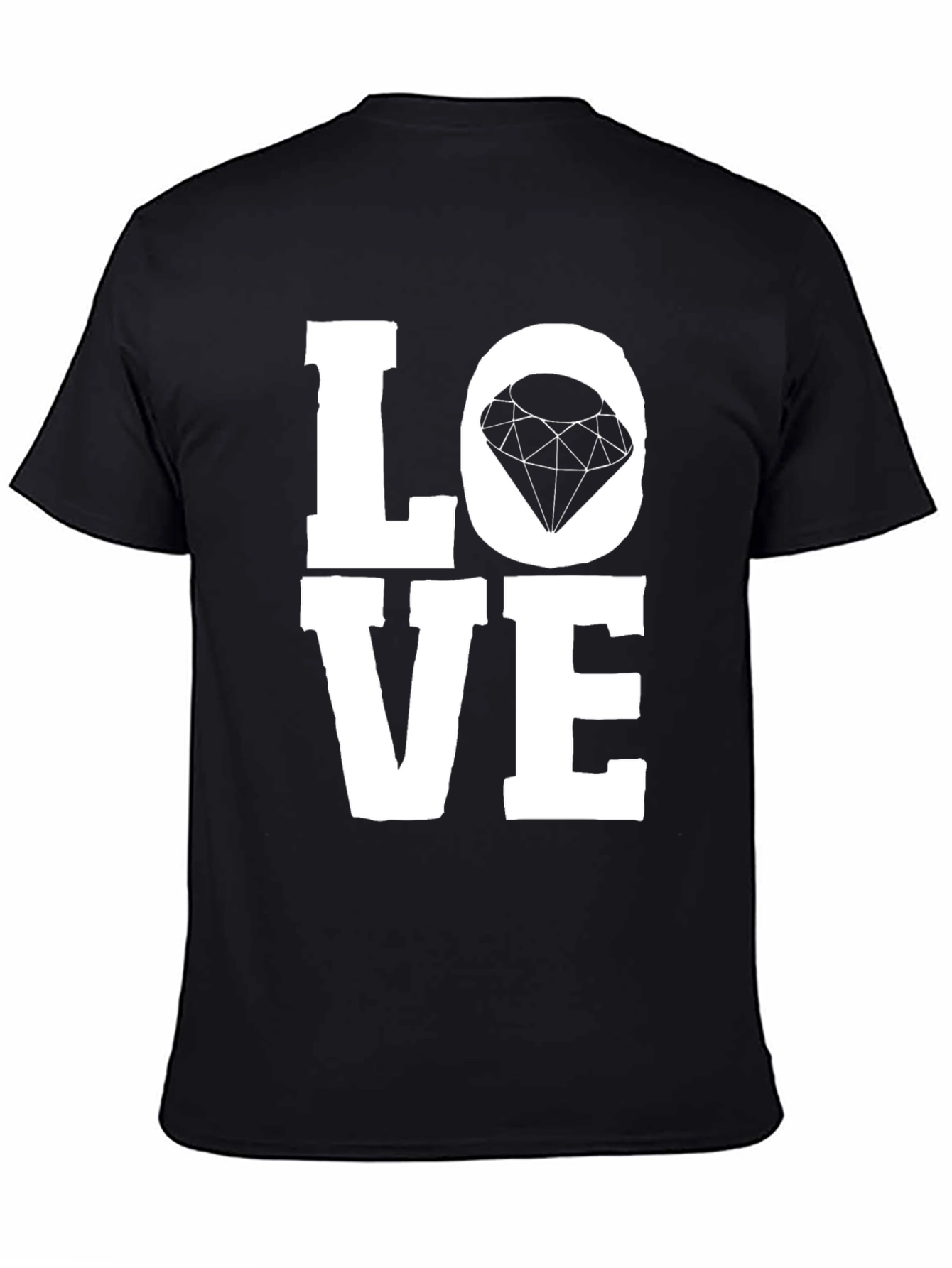 Love Diamond Graphic Tee - Unisex Black T-Shirt