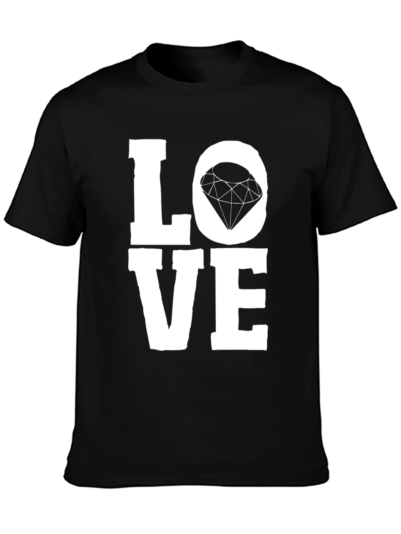 Love Diamond Graphic Tee - Unisex Black T-Shirt