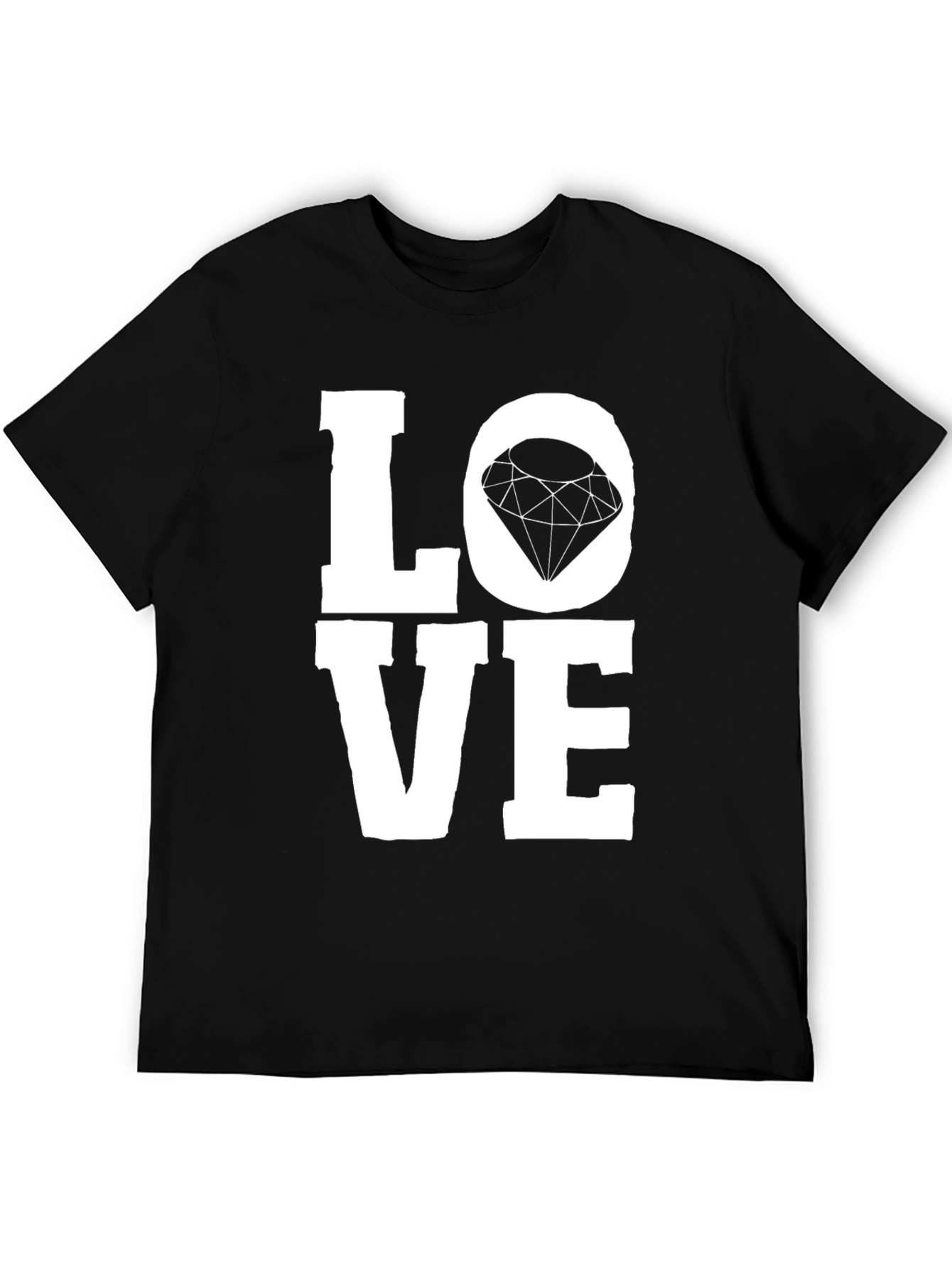 Love Diamond Graphic Tee - Unisex Black T-Shirt