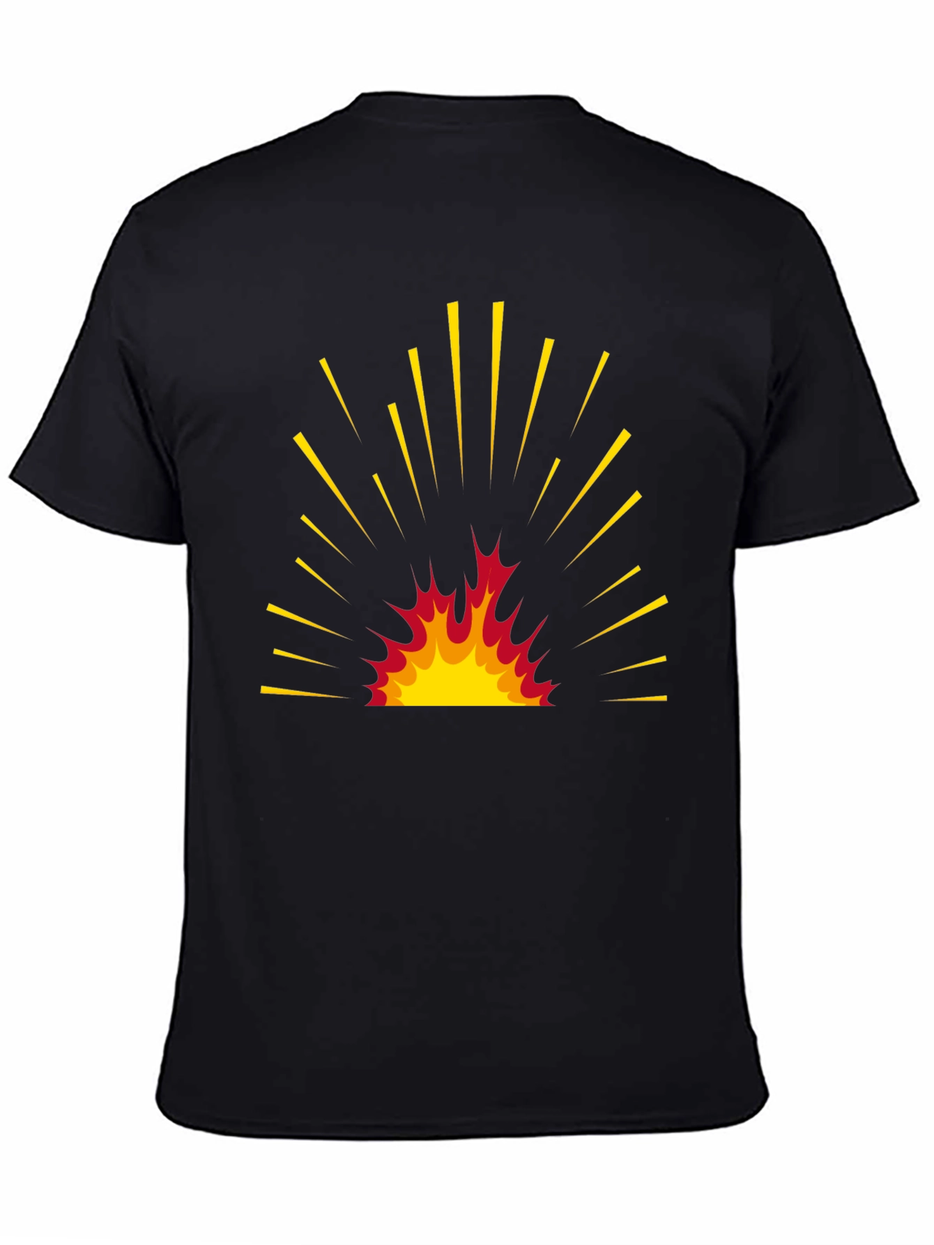 Fiery Burst Graphic Tee - Bold Black T-Shirt