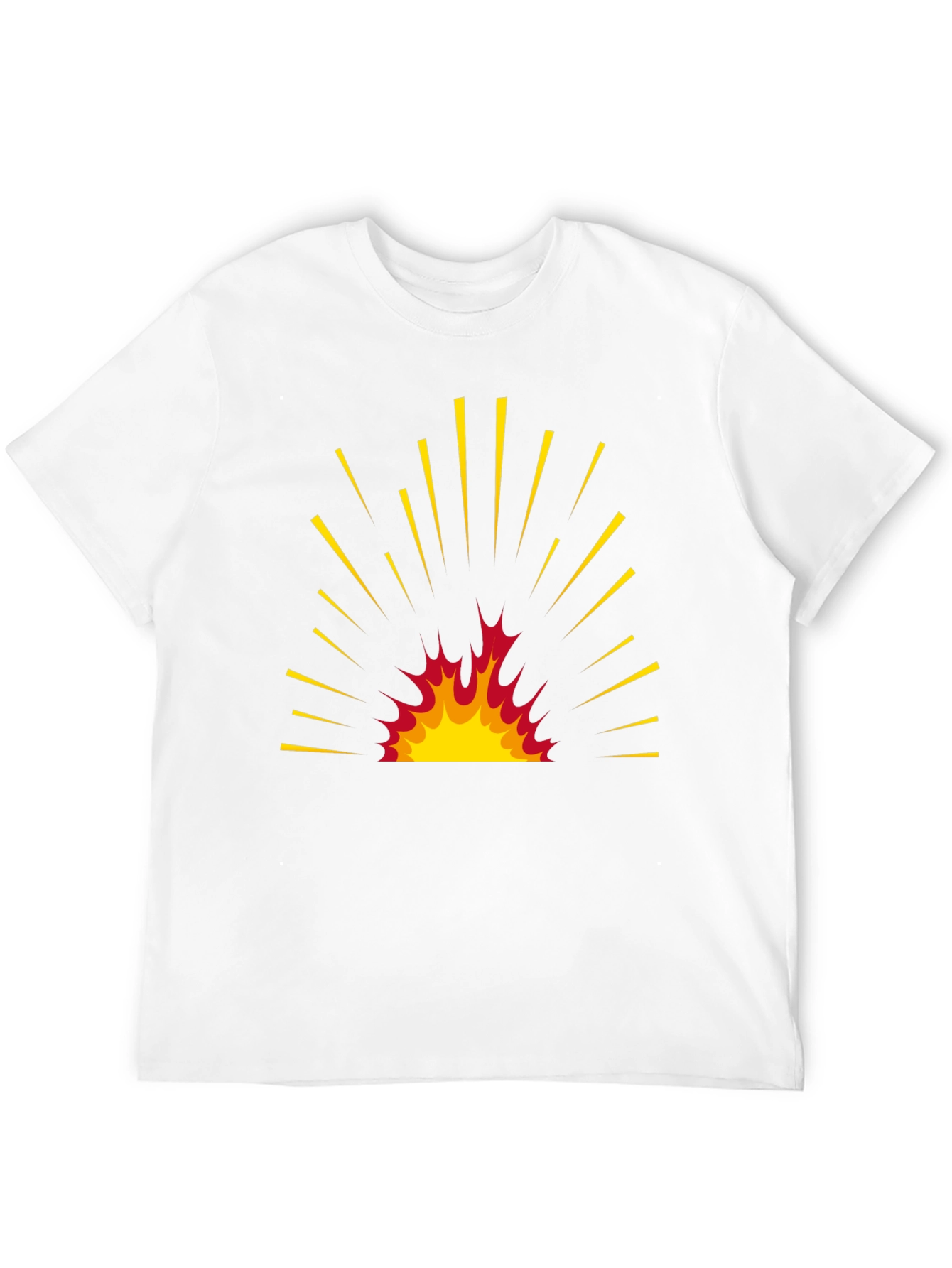 Fiery Burst Graphic Tee - Bold Black T-Shirt