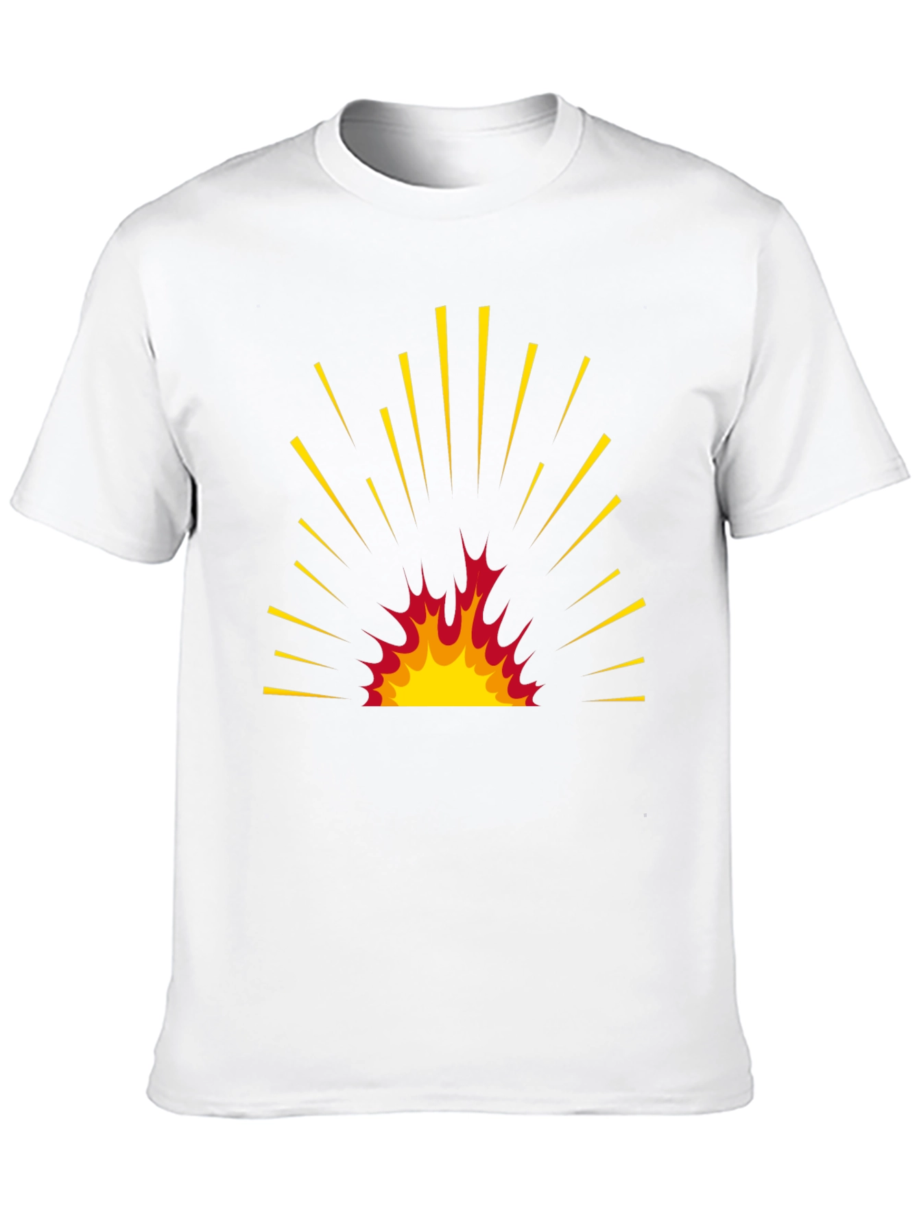Fiery Burst Graphic Tee - Bold Black T-Shirt