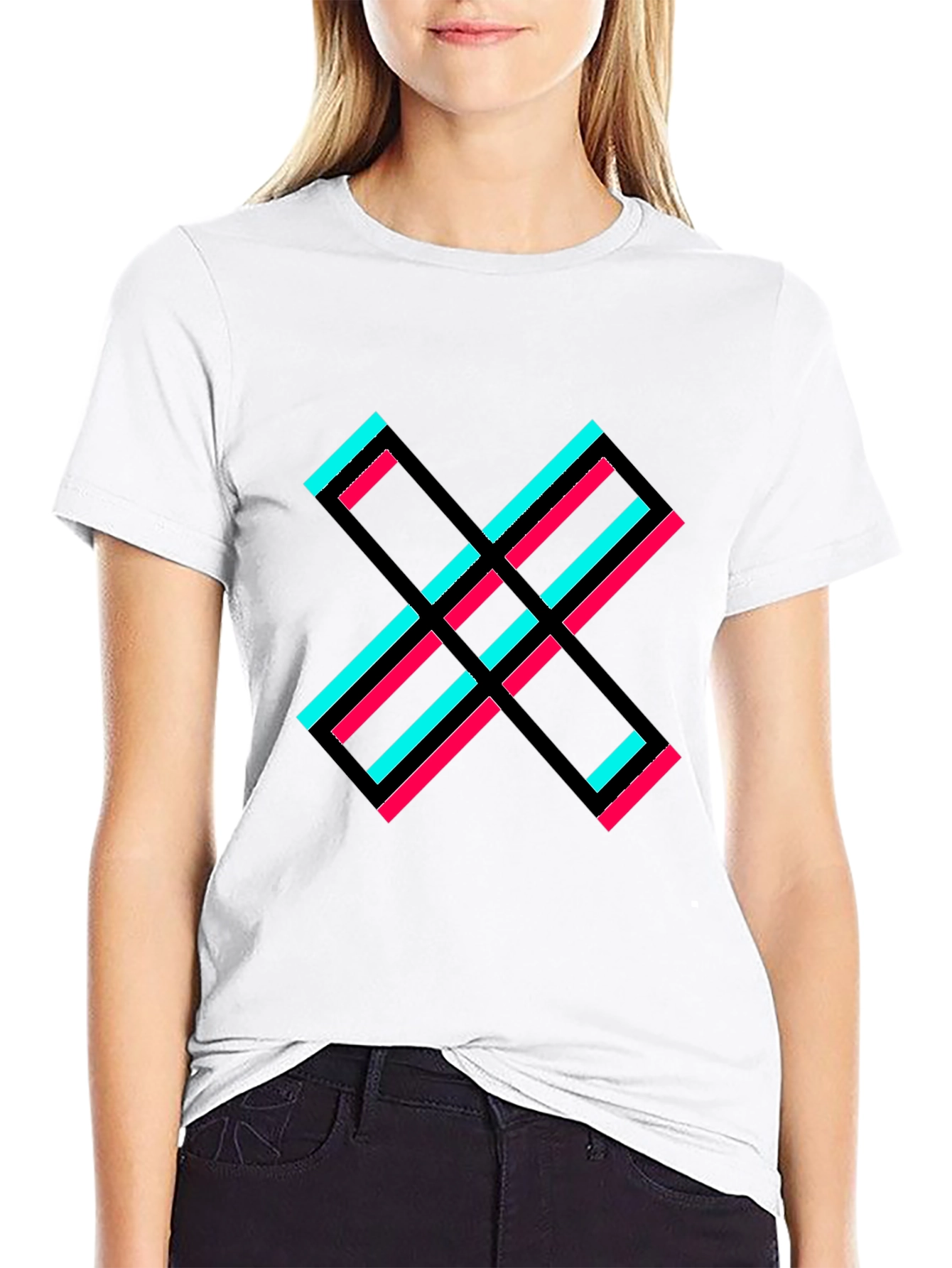Abstract X Graphic Tee - Black