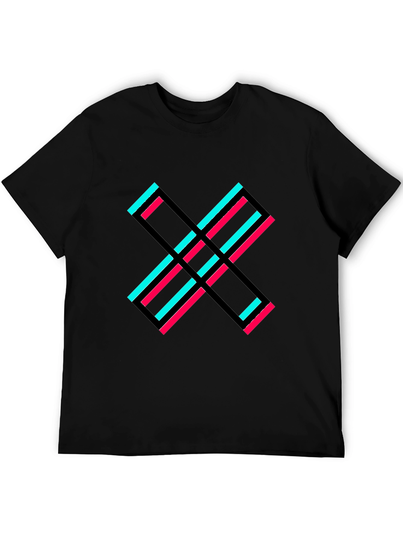 Abstract X Graphic Tee - Black