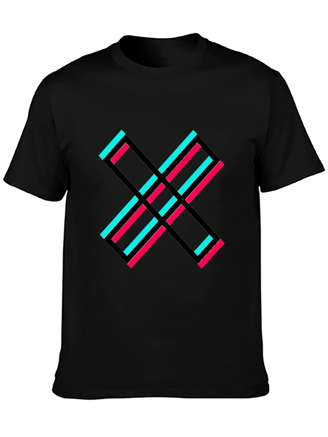 Abstract X Graphic Tee - Black