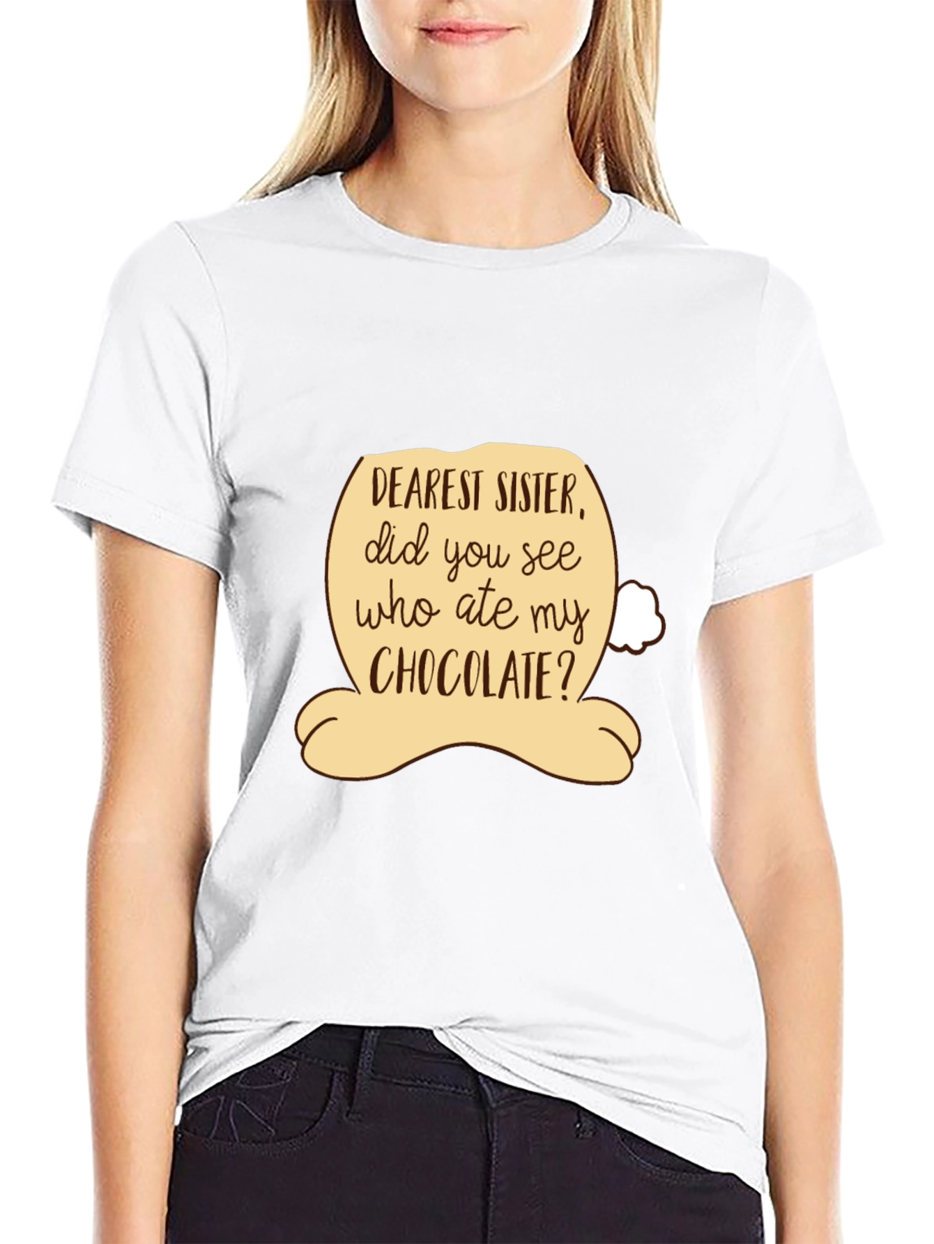 Dearest Sister Chocolate Humor Graphic T-Shirt