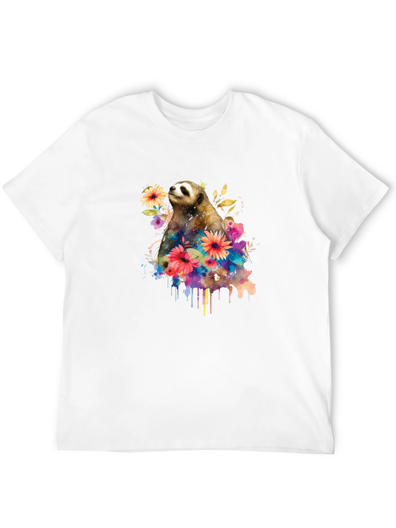 Sloth & Floral Graphic Tee