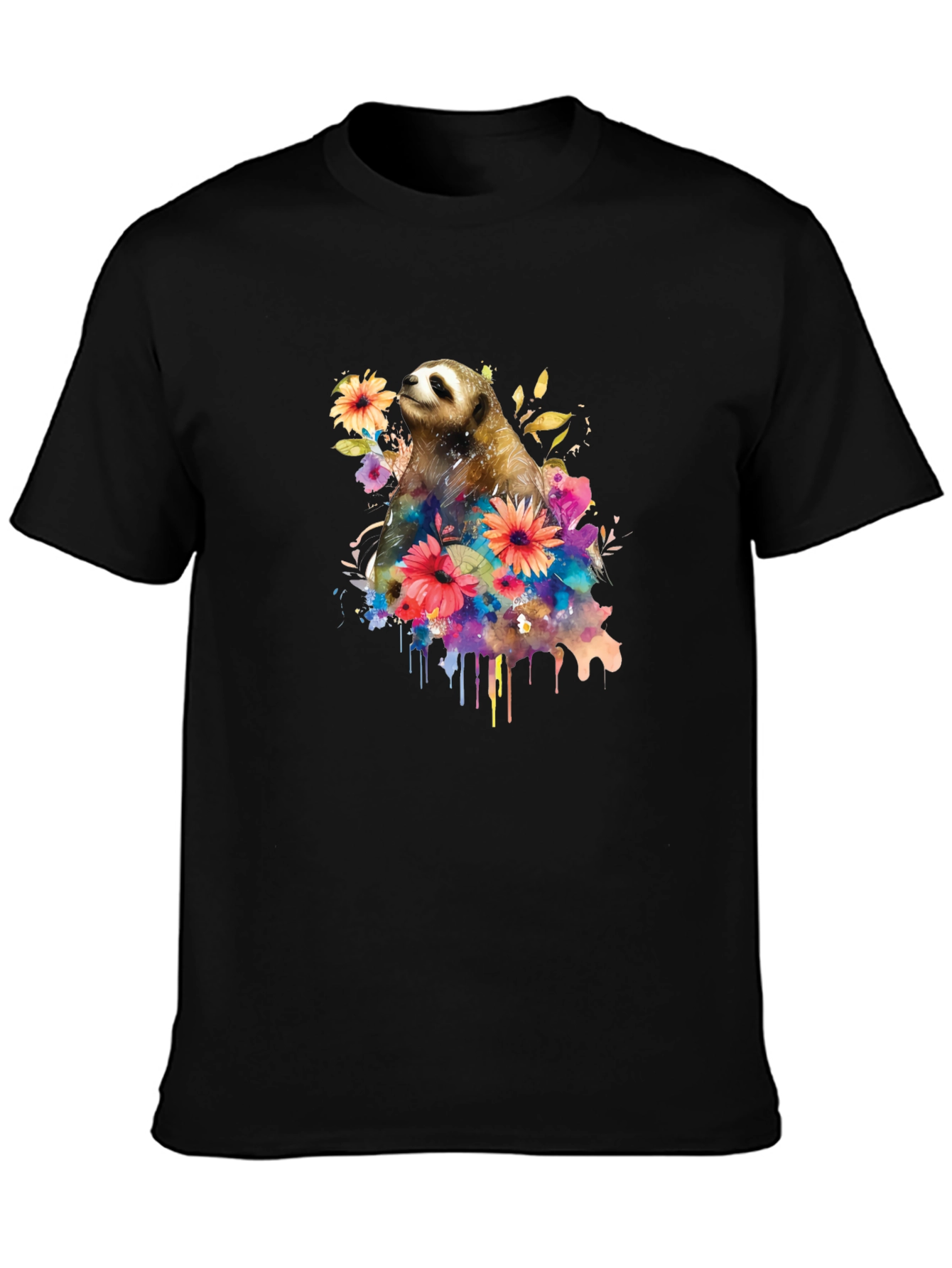 Sloth & Floral Graphic Tee