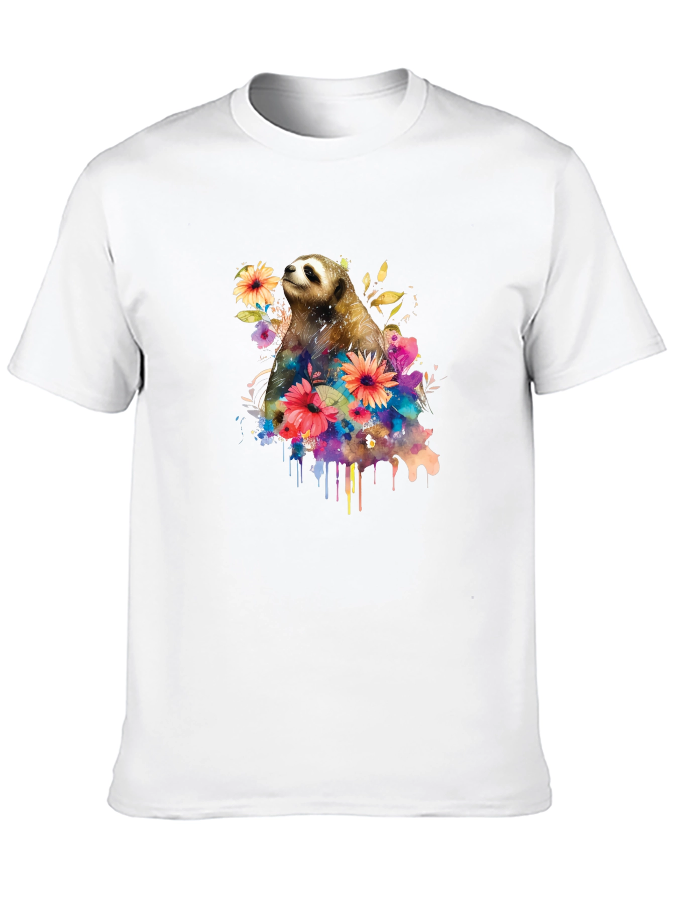 Sloth & Floral Graphic Tee