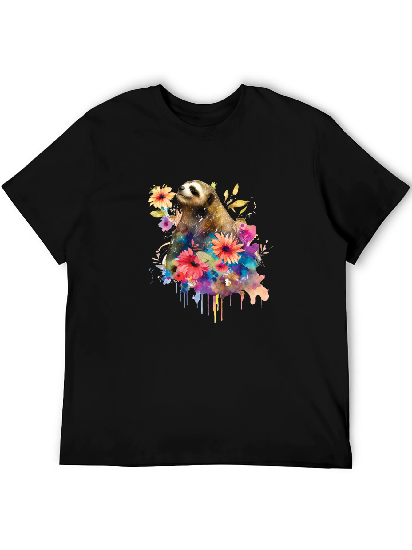 Sloth & Floral Graphic Tee