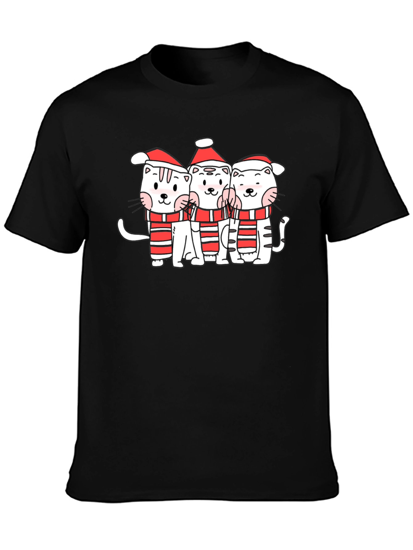 Festive Kitty Crew T-Shirt - Holiday Cheer