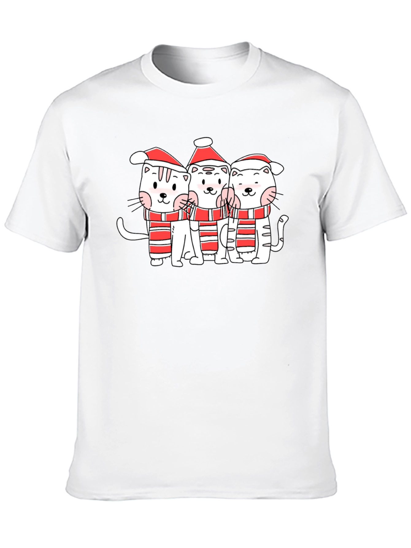 Festive Kitty Crew T-Shirt - Holiday Cheer