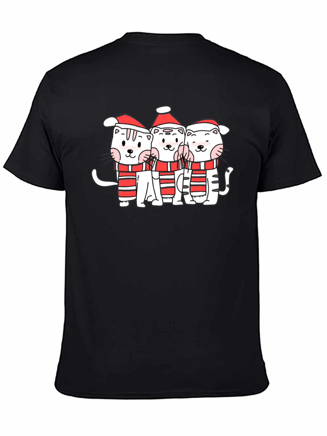 Festive Kitty Crew T-Shirt - Holiday Cheer