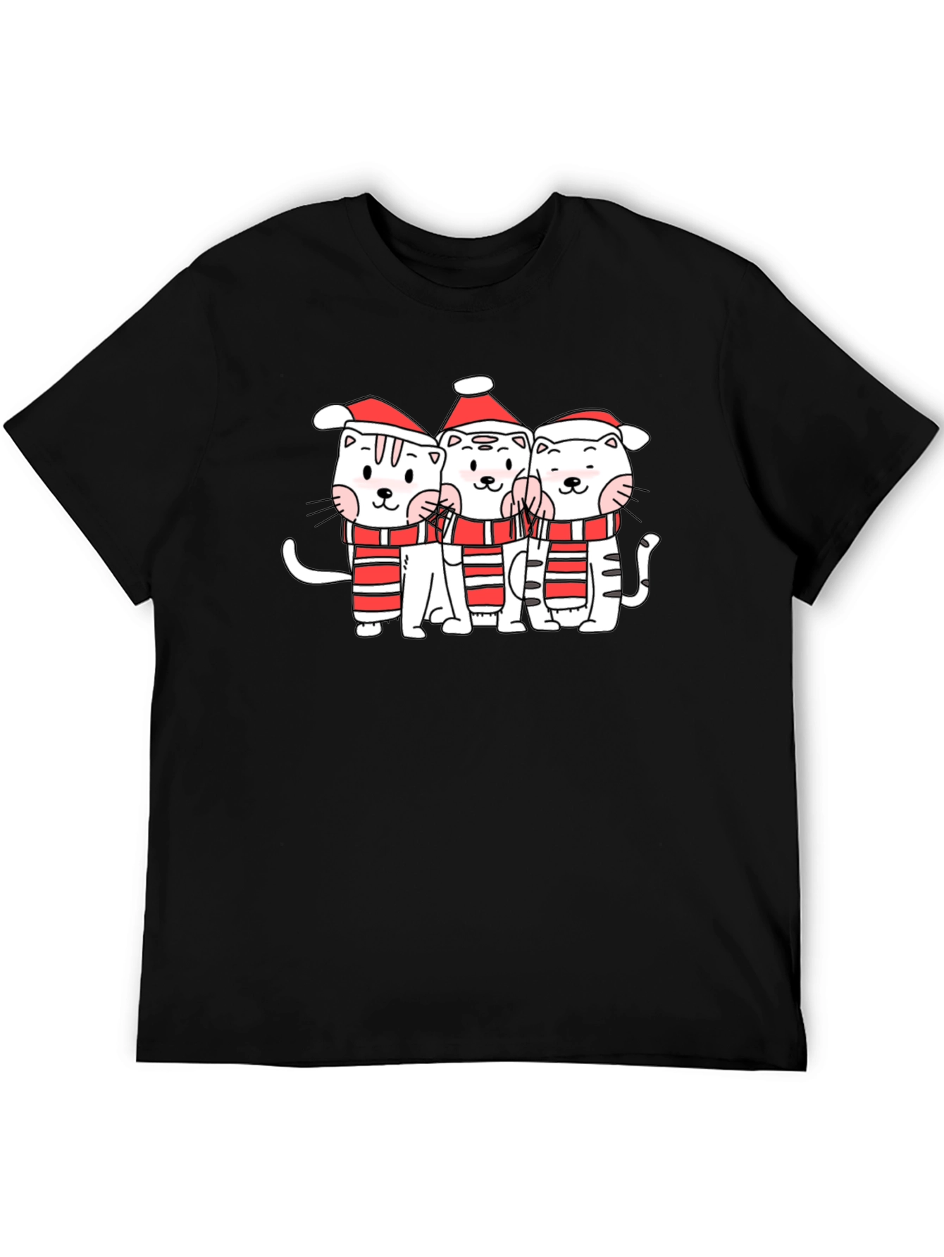 Festive Kitty Crew T-Shirt - Holiday Cheer
