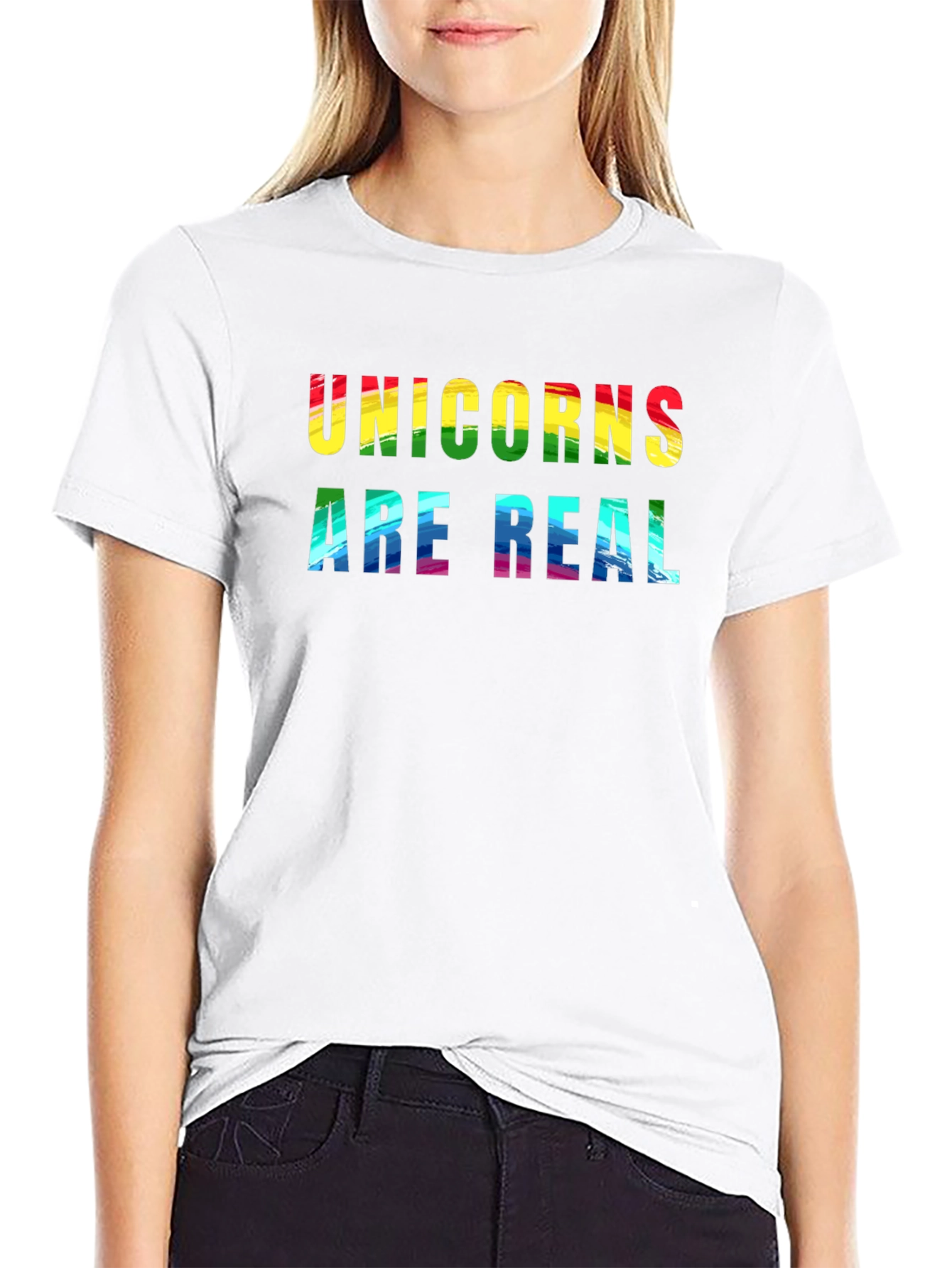 Unicorns Are Real Rainbow Graphic T-Shirt