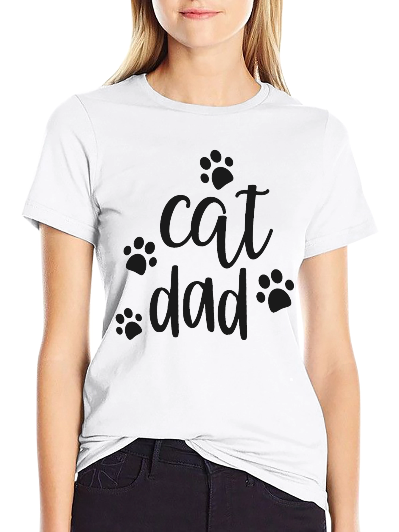 Cat Dad Black T-Shirt