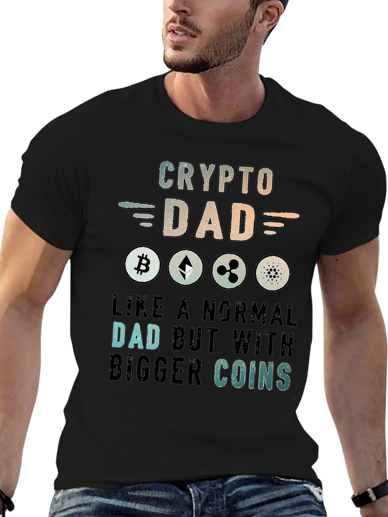 Crypto Dad T-Shirt - Bitcoin Ethereum Ripple Cardano