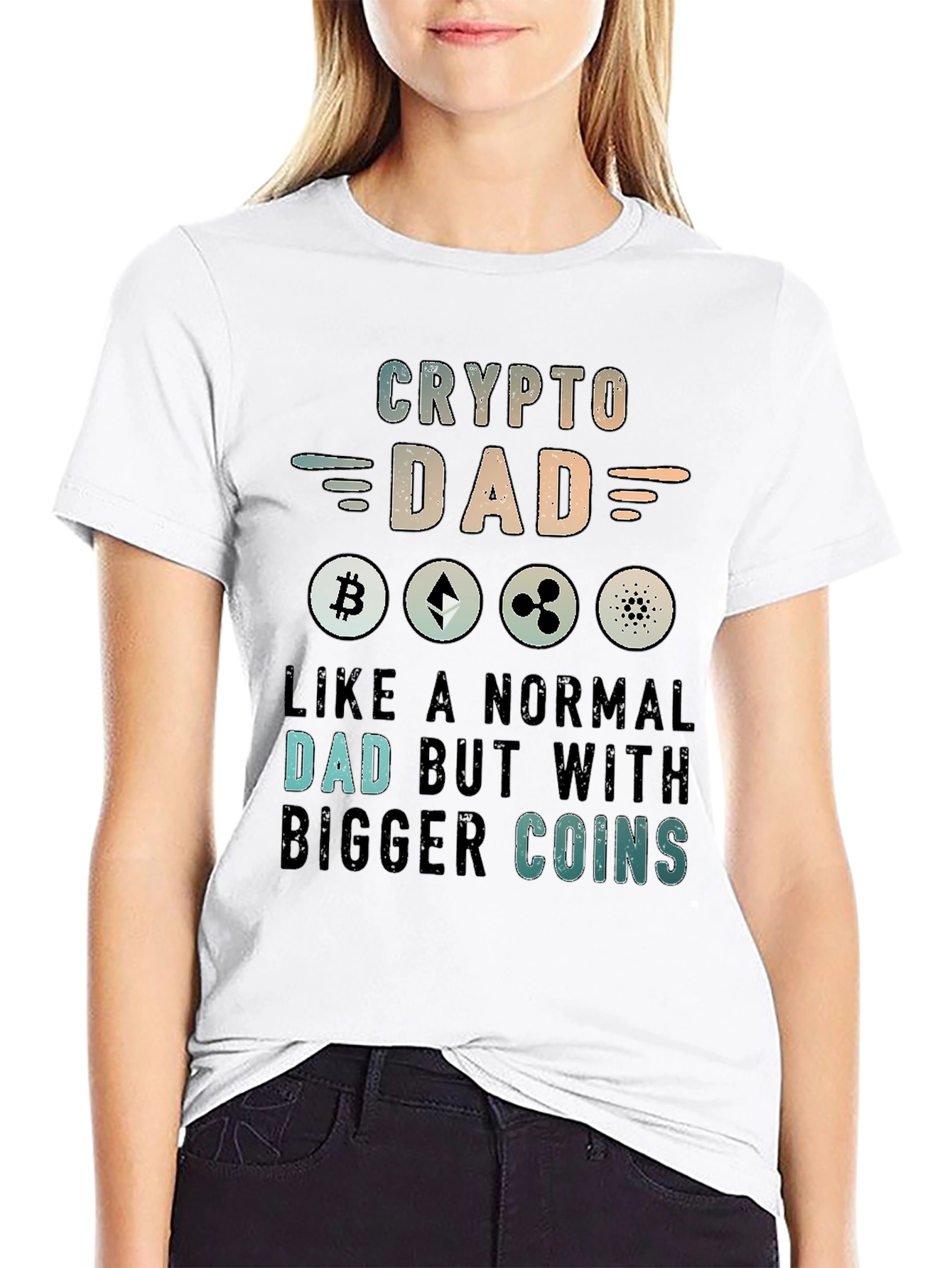 Crypto Dad T-Shirt - Bitcoin Ethereum Ripple Cardano