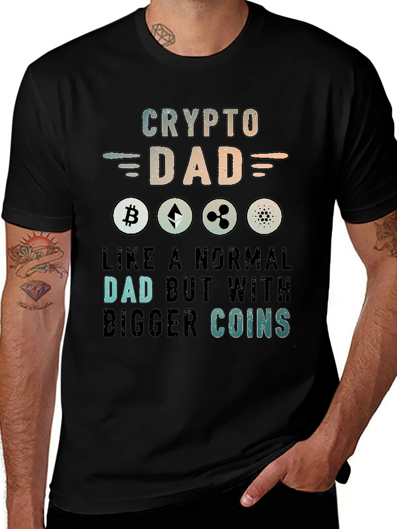 Crypto Dad T-Shirt - Bitcoin Ethereum Ripple Cardano