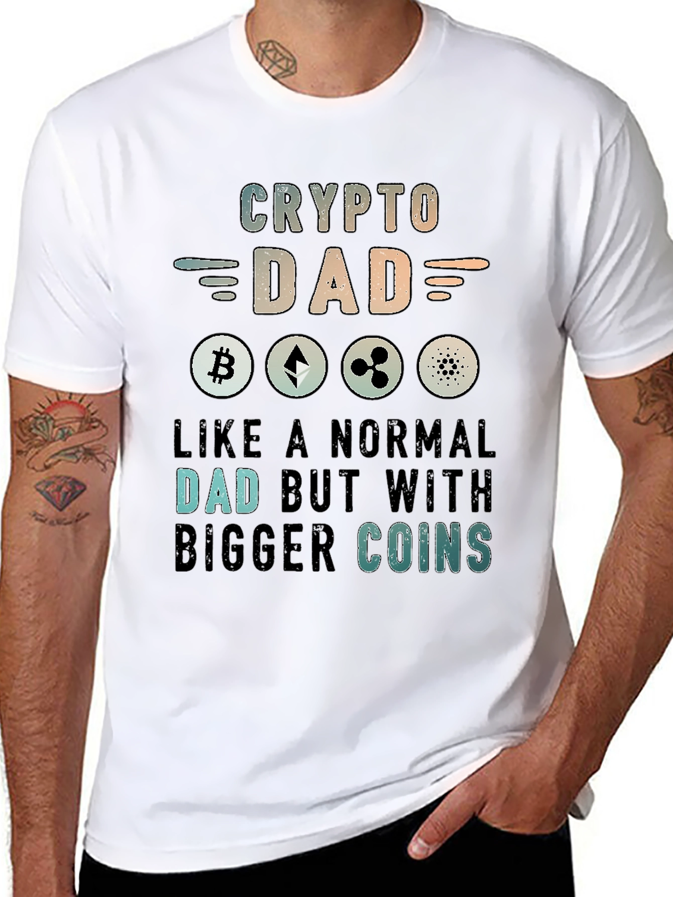 Crypto Dad T-Shirt - Bitcoin Ethereum Ripple Cardano