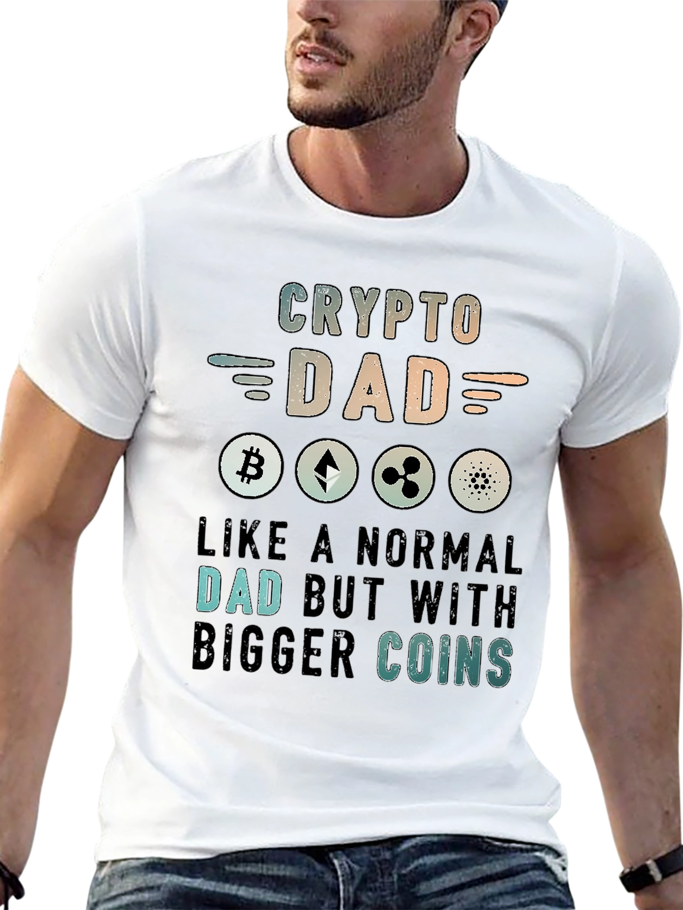 Crypto Dad T-Shirt - Bitcoin Ethereum Ripple Cardano