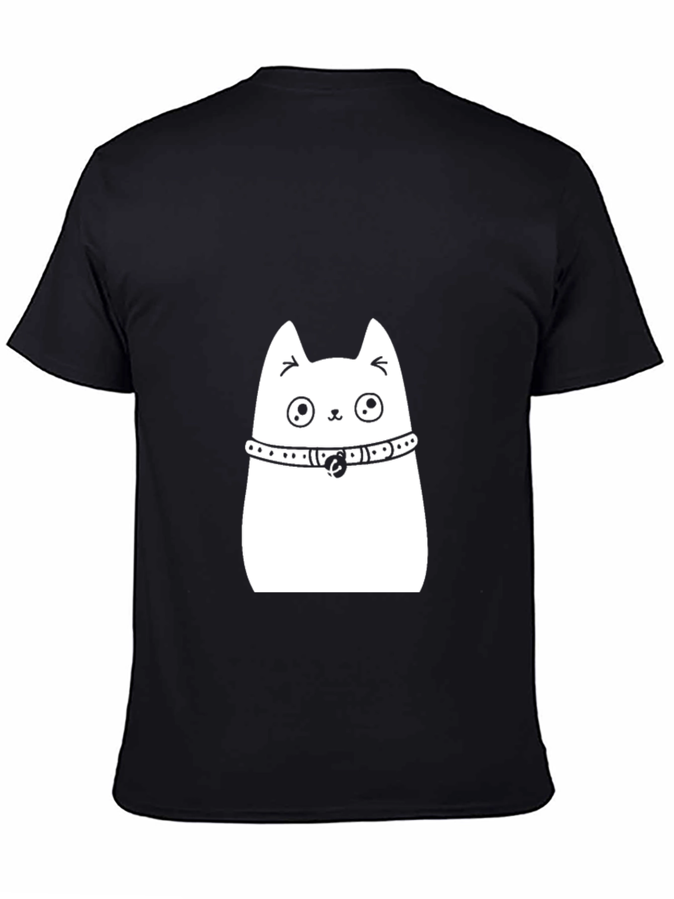 Cute Cat Graphic Tee - Black