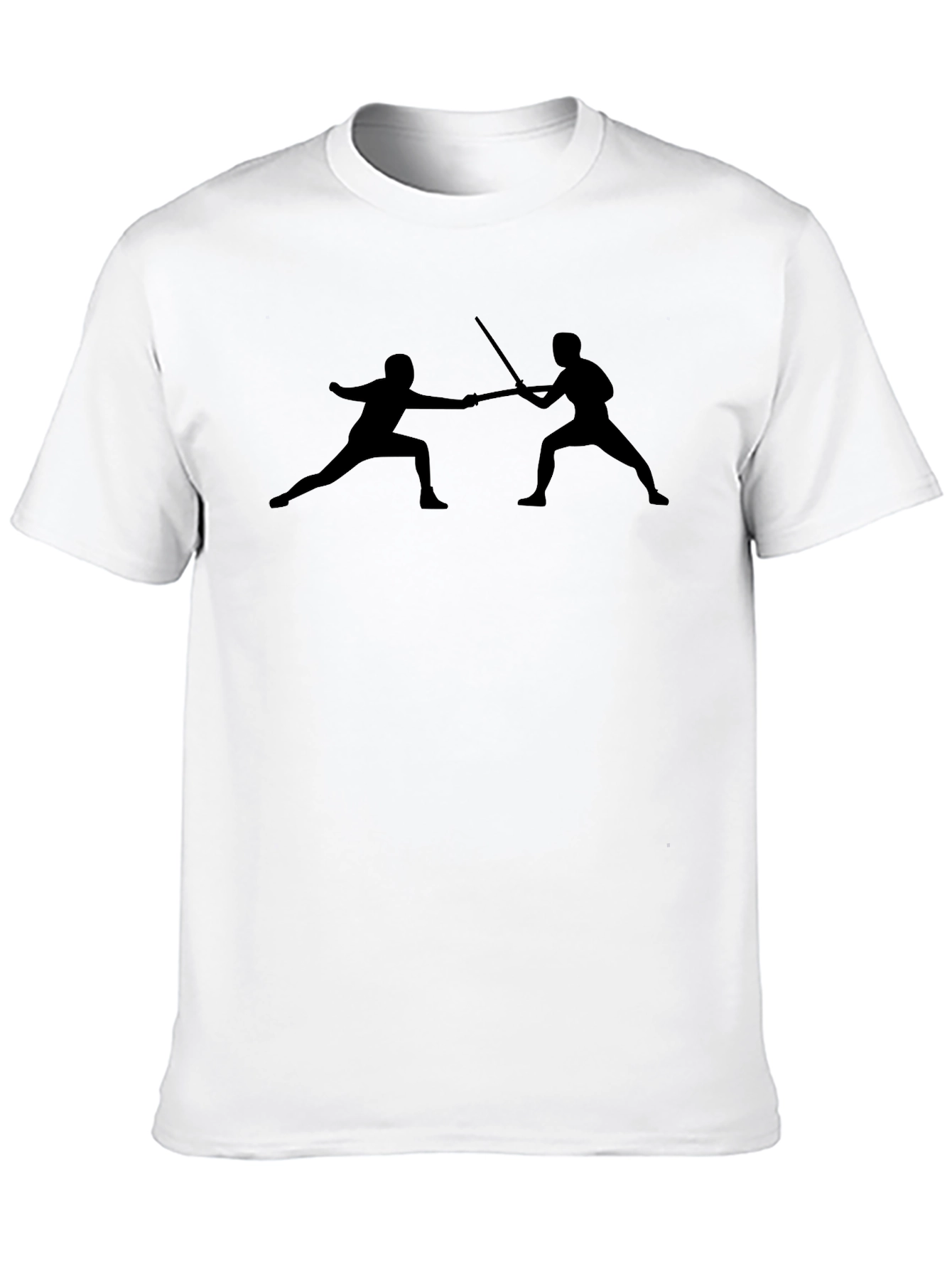 Fencing Silhouette Graphic Tee - Black Cotton Blend