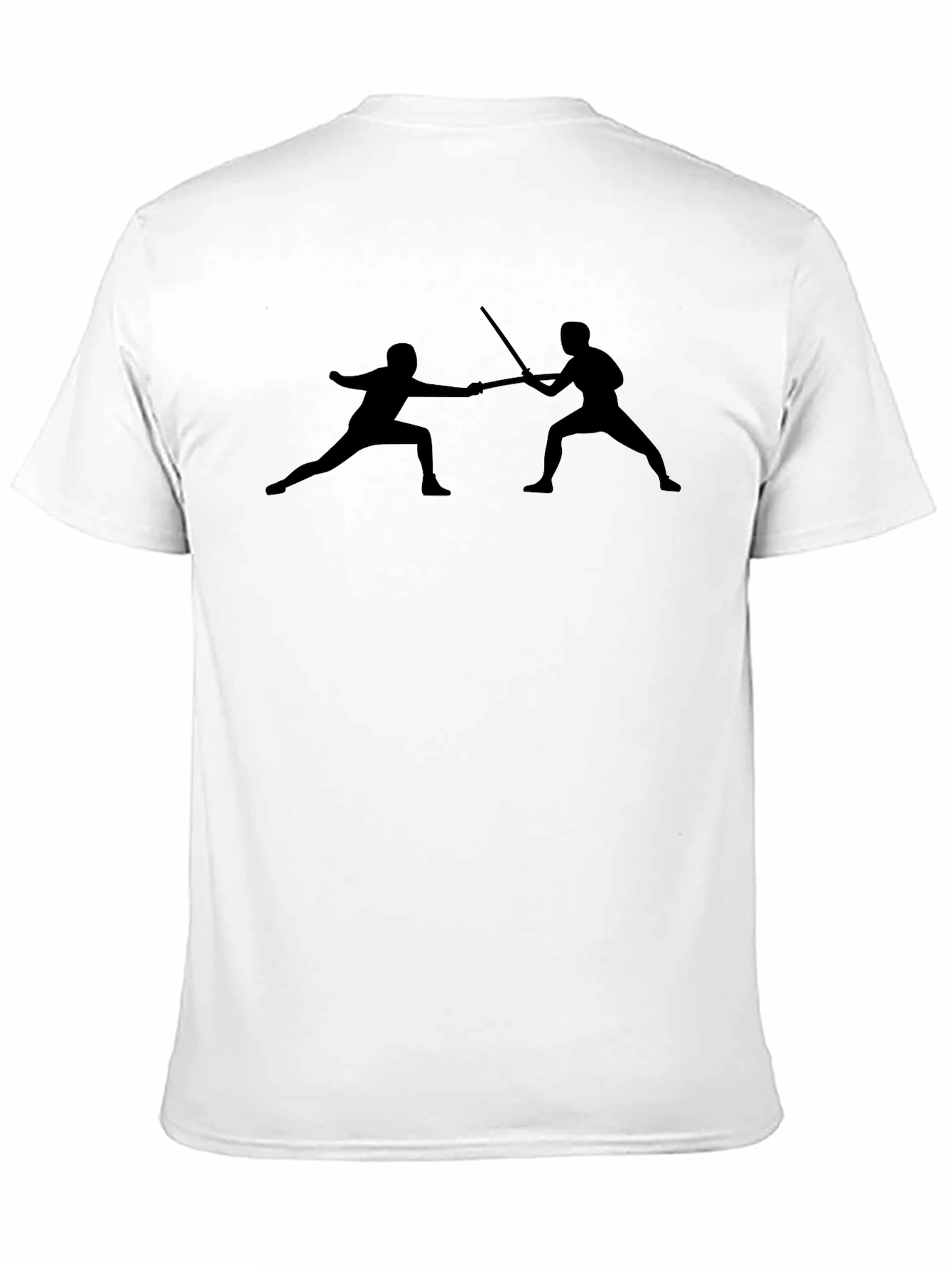 Fencing Silhouette Graphic Tee - Black Cotton Blend