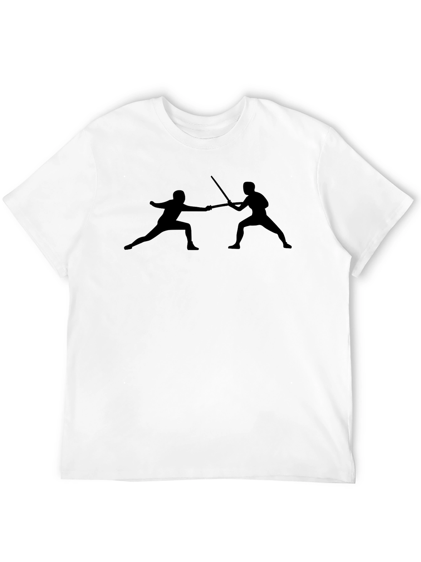 Fencing Silhouette Graphic Tee - Black Cotton Blend