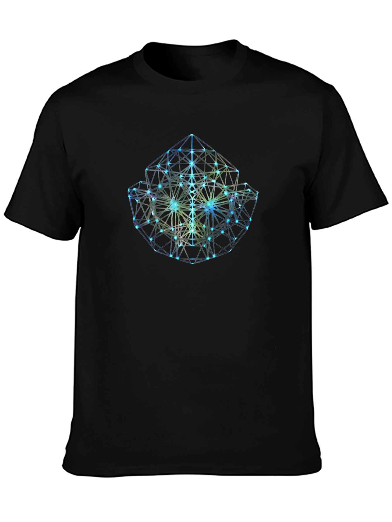Geometric Cube Graphic Black T-Shirt