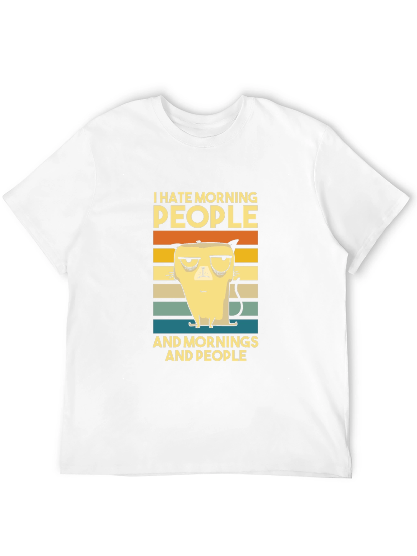 I Hate Morning People Cat Graphic T-Shirt