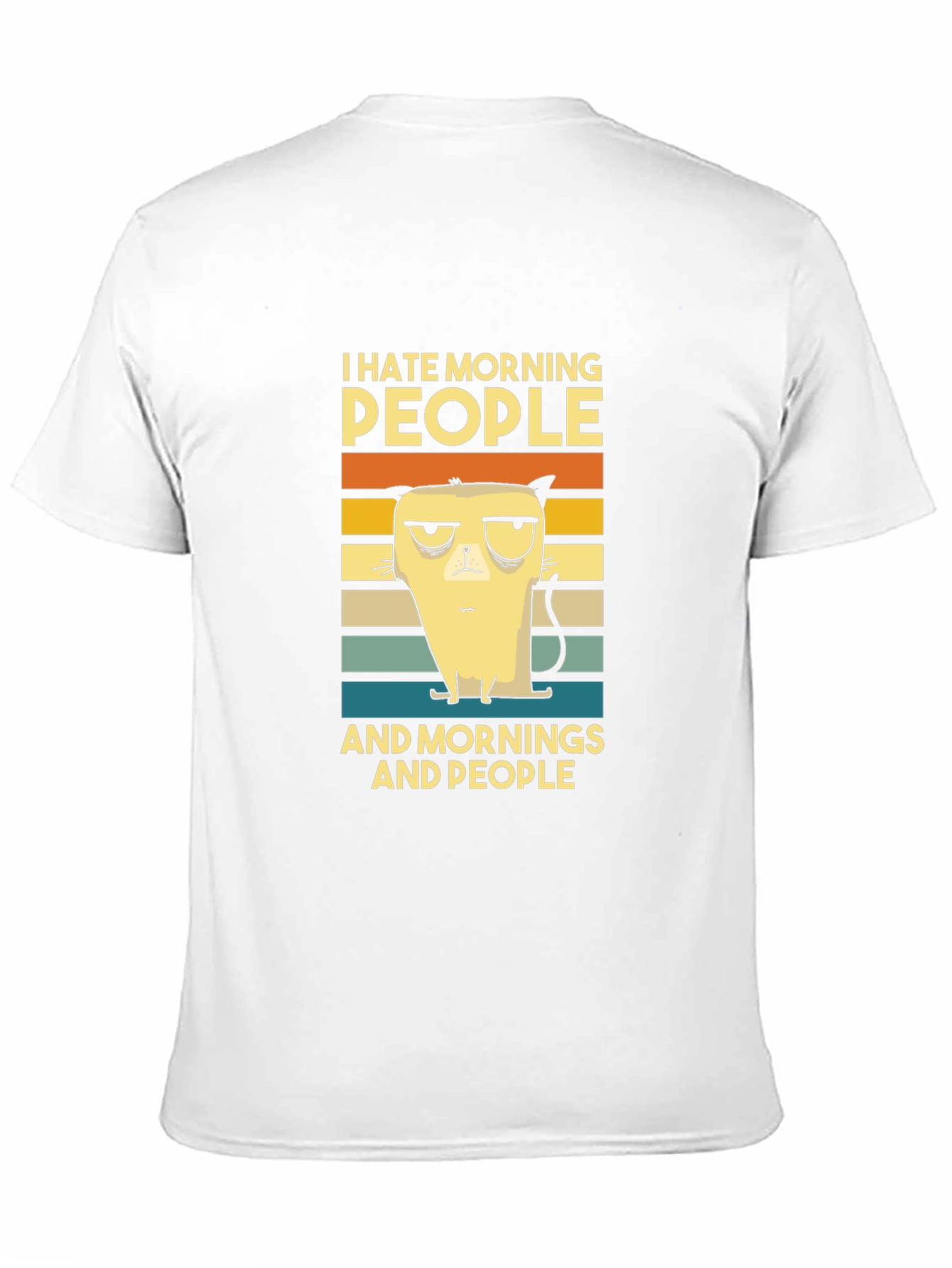 I Hate Morning People Cat Graphic T-Shirt