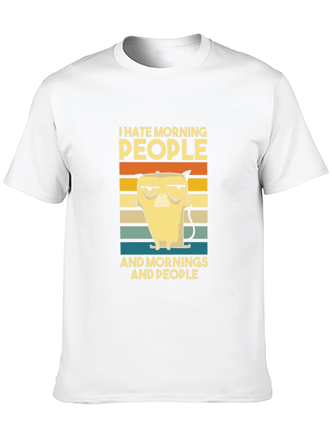 I Hate Morning People Cat Graphic T-Shirt