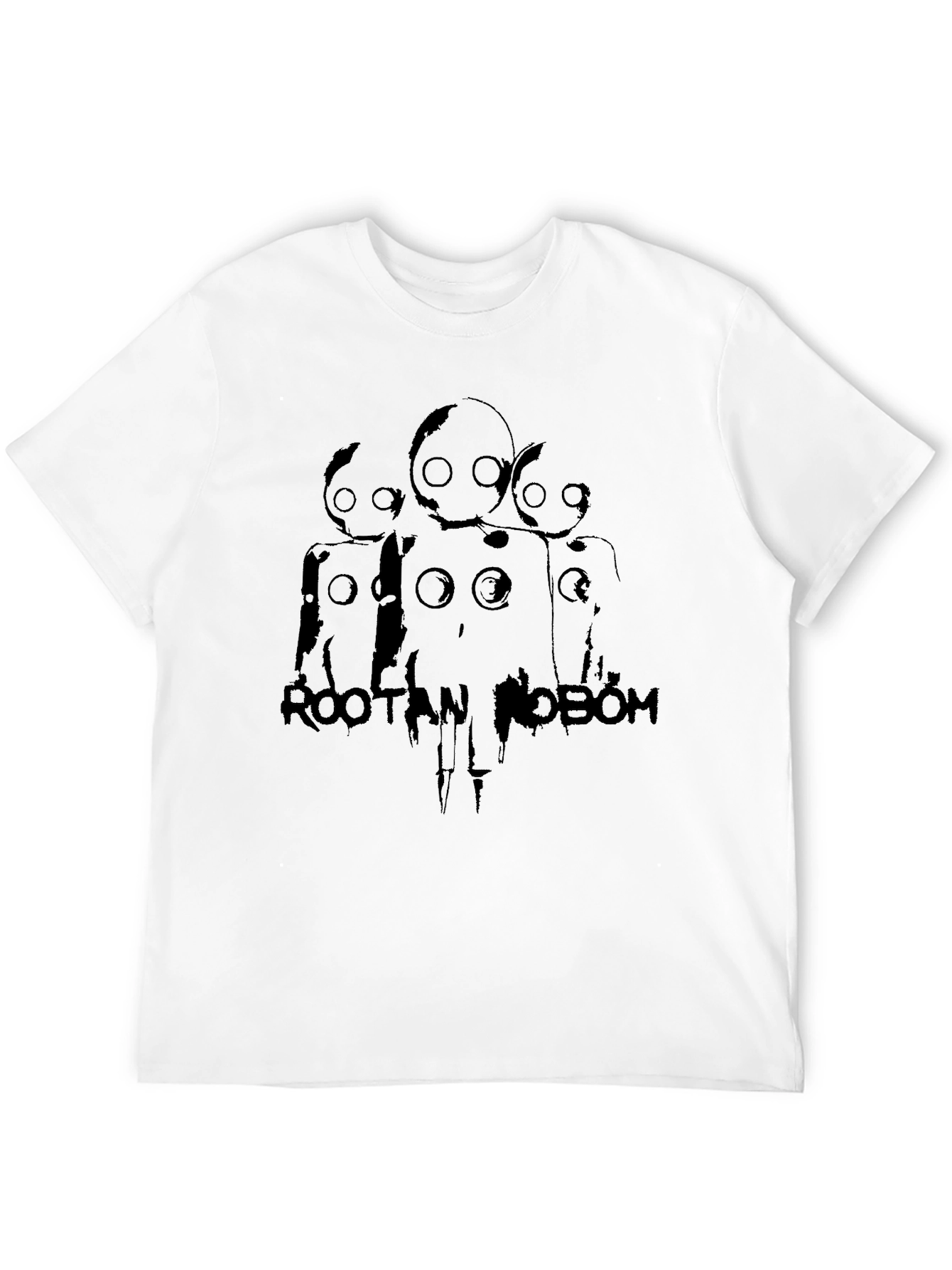Black Robot Design T-Shirt