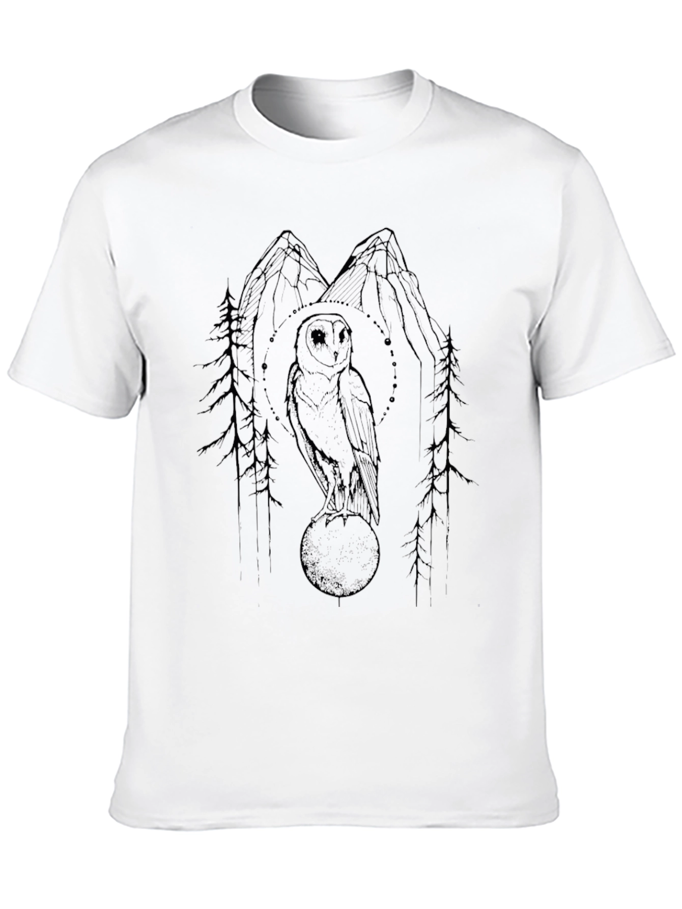 Mystic Owl Graphic Tee - Black Cotton T-Shirt