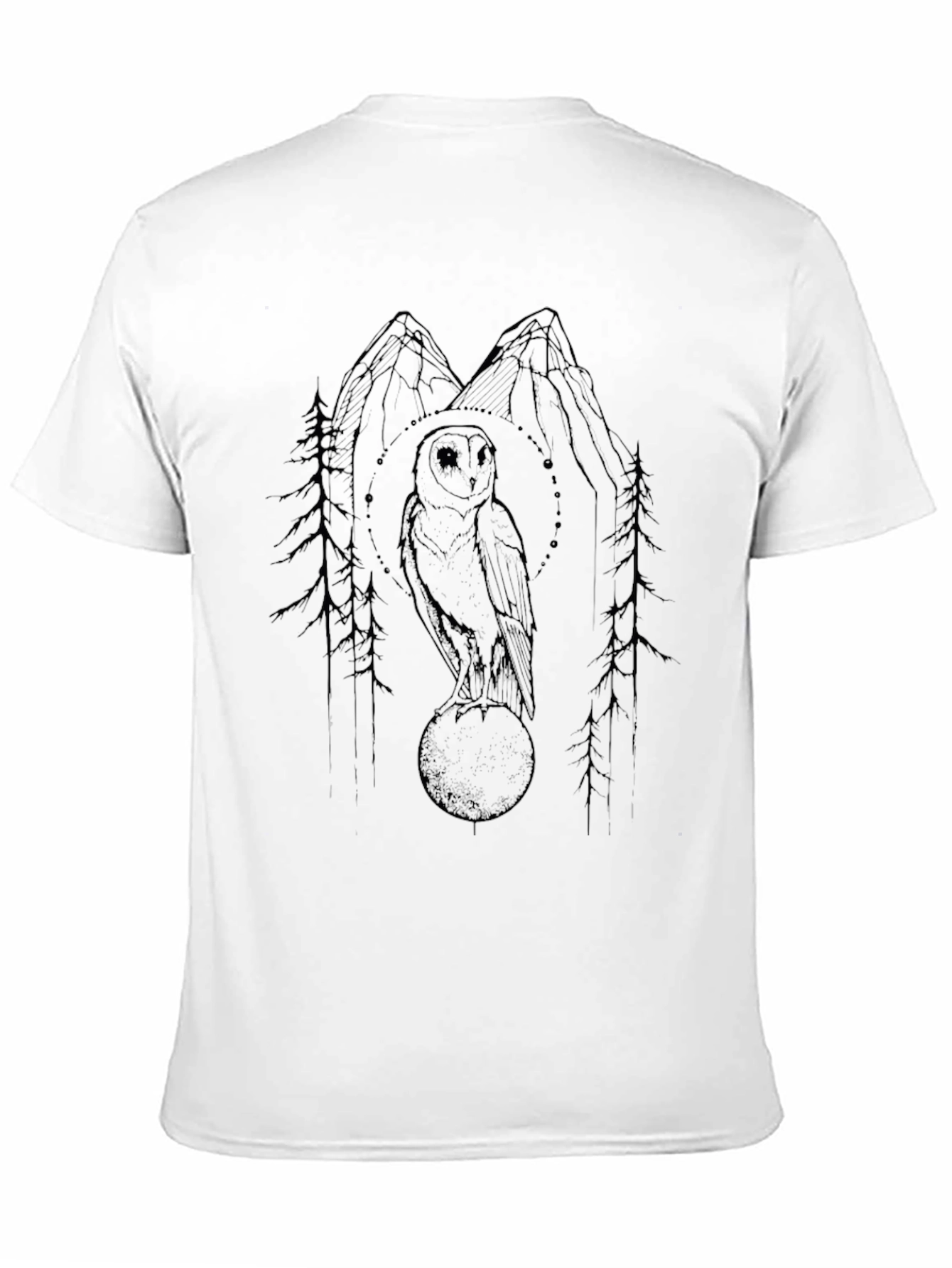 Mystic Owl Graphic Tee - Black Cotton T-Shirt