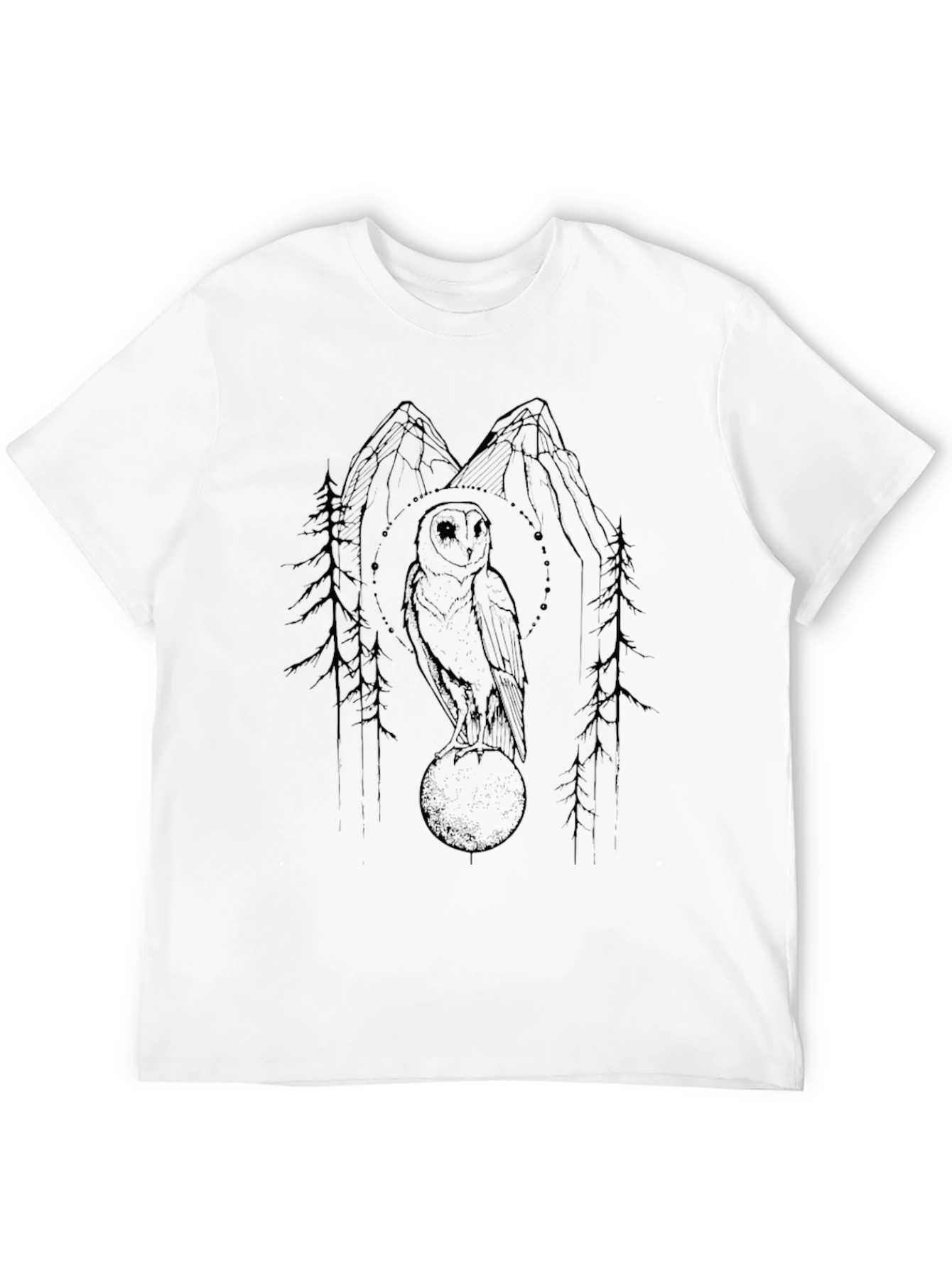 Mystic Owl Graphic Tee - Black Cotton T-Shirt