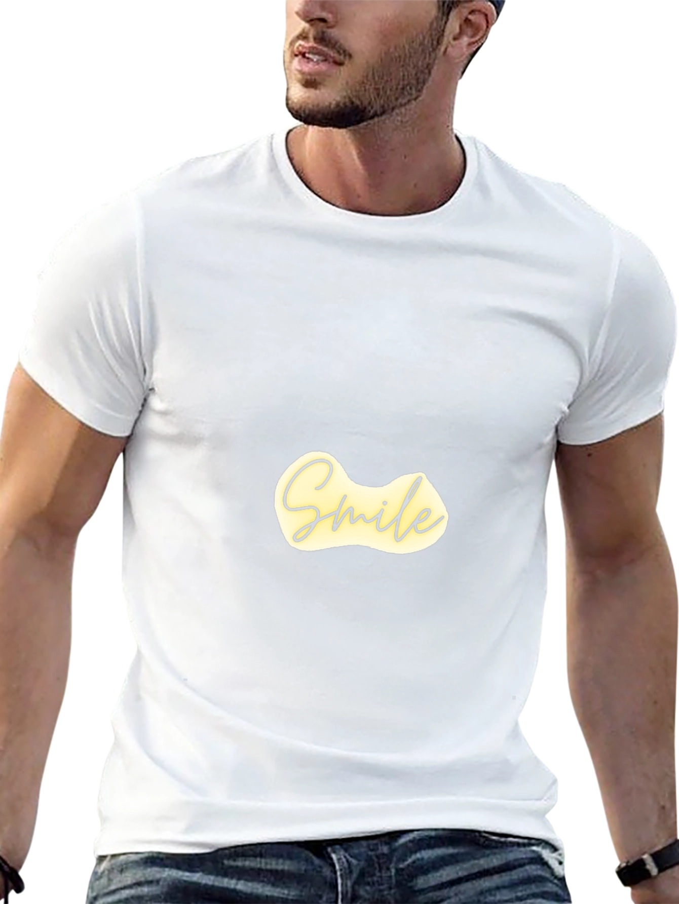Smile Graphic Print Tee - Black