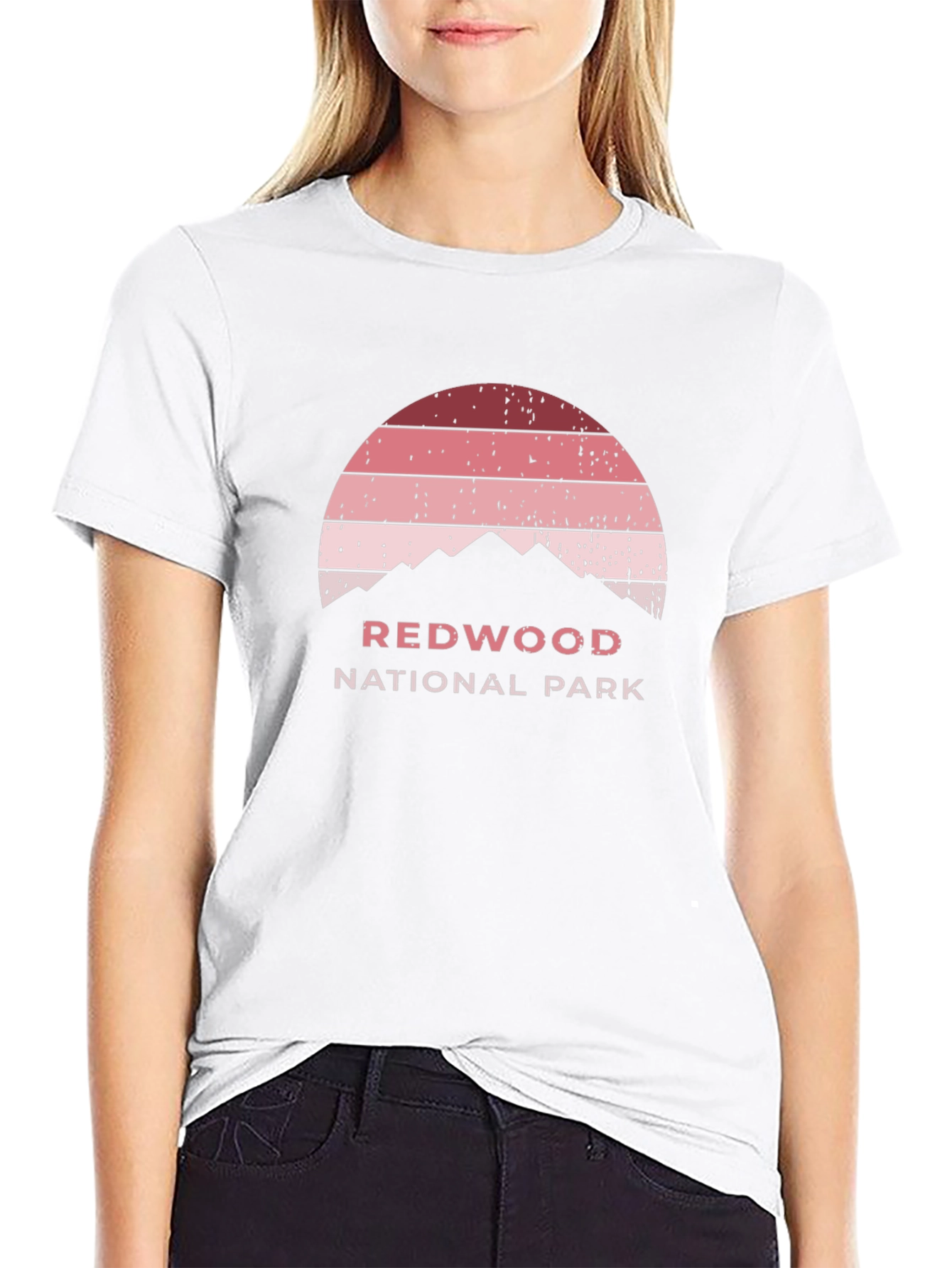 Redwood National Park Sunset Graphic Tee - Retro Style