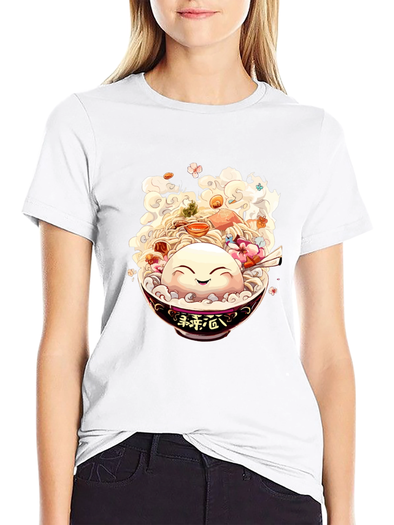 Anime Ramen Bowl Graphic T-Shirt