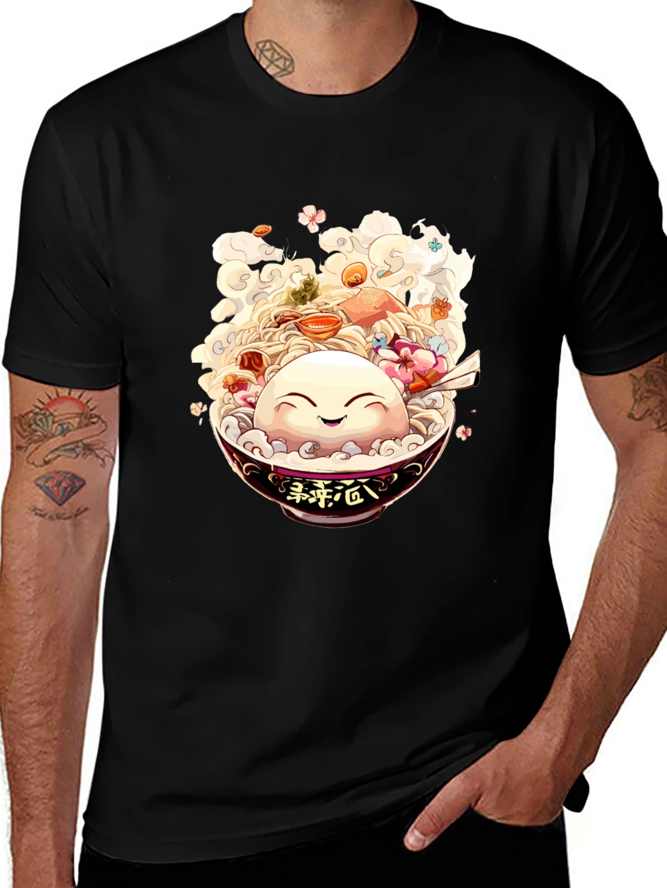 Anime Ramen Bowl Graphic T-Shirt