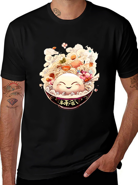Anime Ramen Bowl Graphic T-Shirt